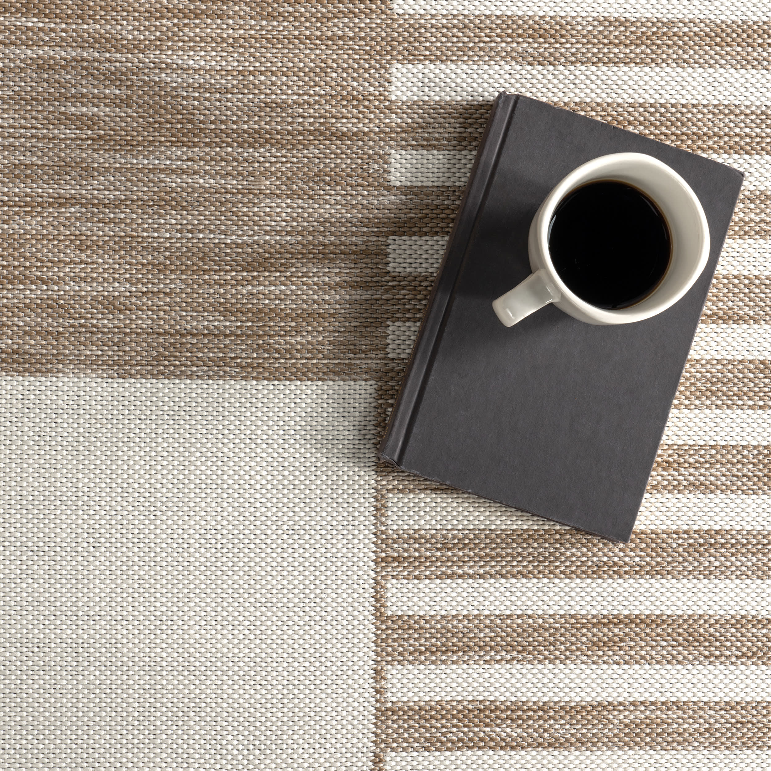 Elina Two-Toned Striped Indoor/Outdoor Rug | Beige - Image 8