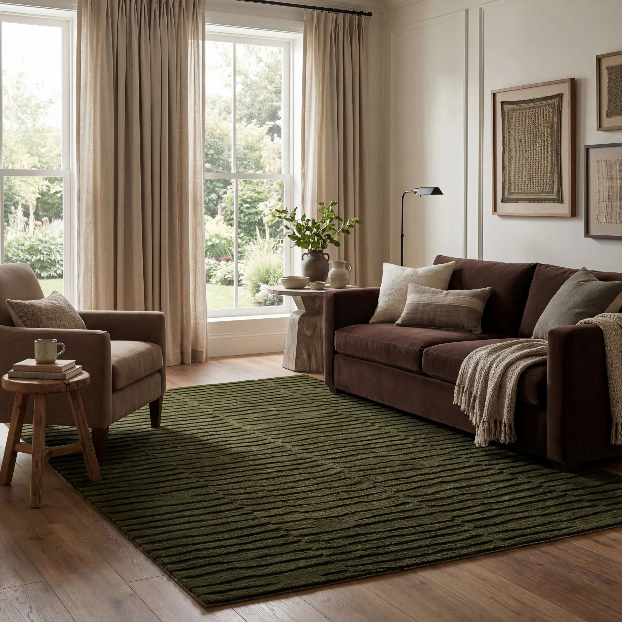 Elisk Solid Cloud Washable Rug | Green - Image 2