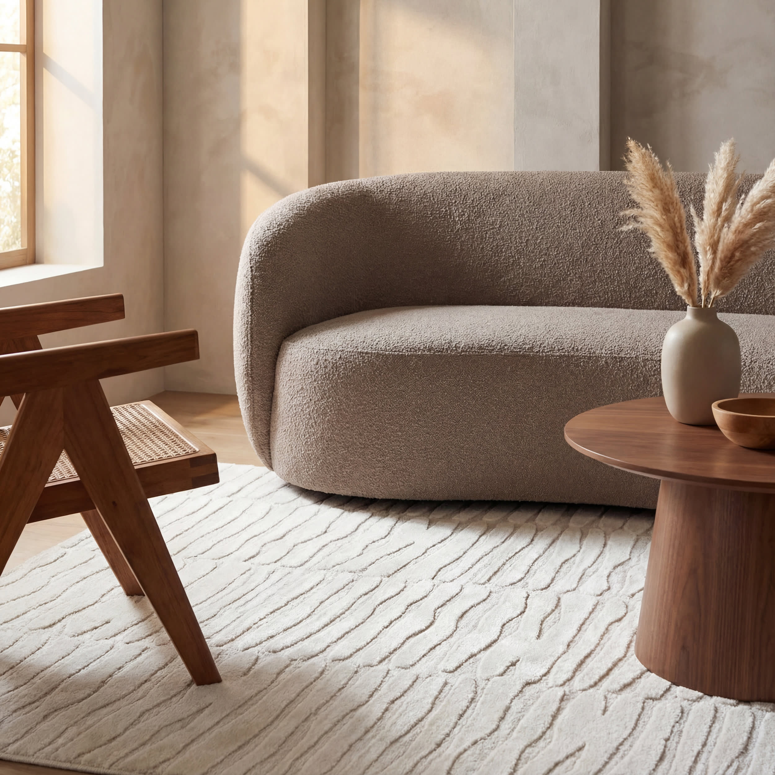 Elisk Solid Cloud Washable Rug | Off White - Image 5