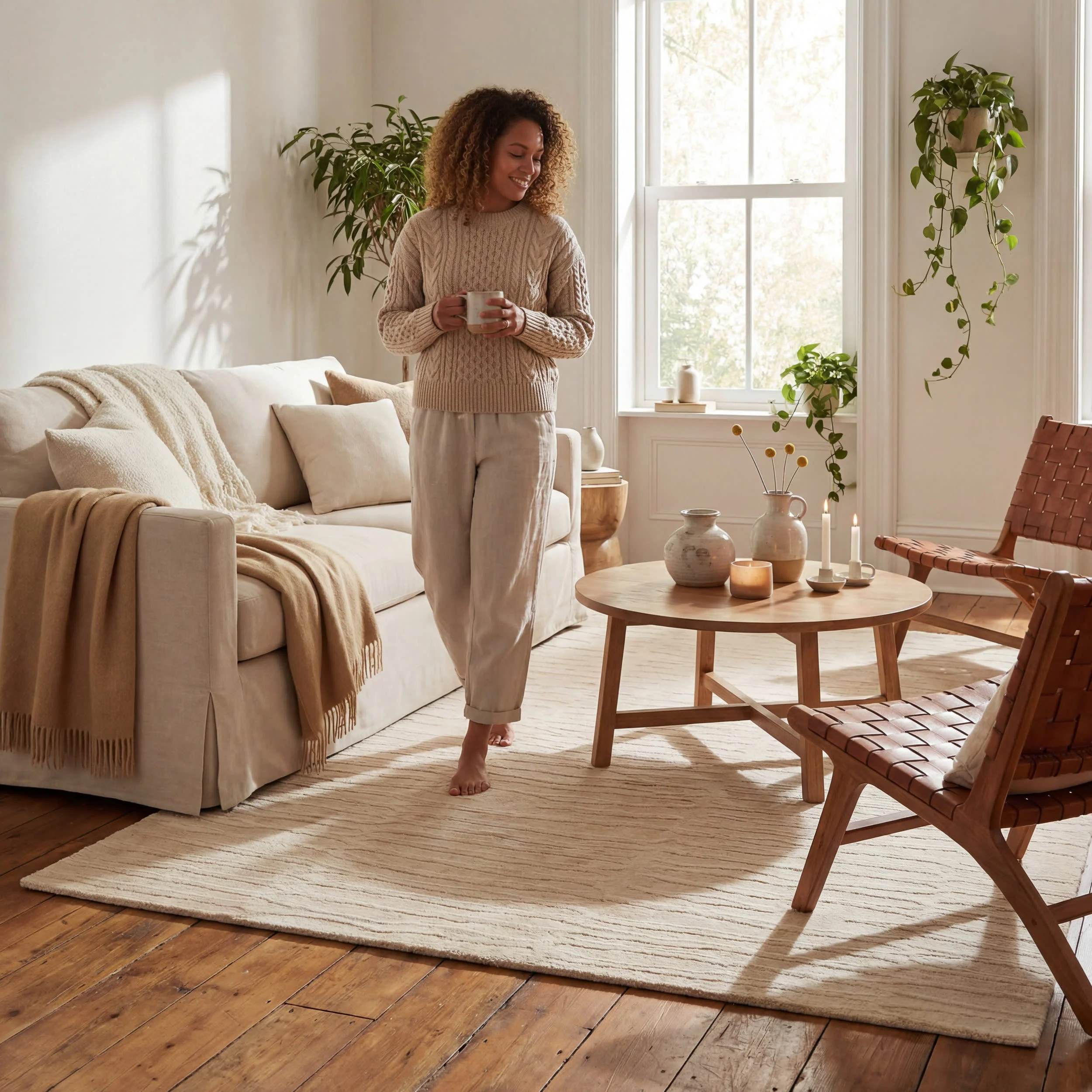 Elisk Solid Cloud Washable Rug | Sand - Image 9