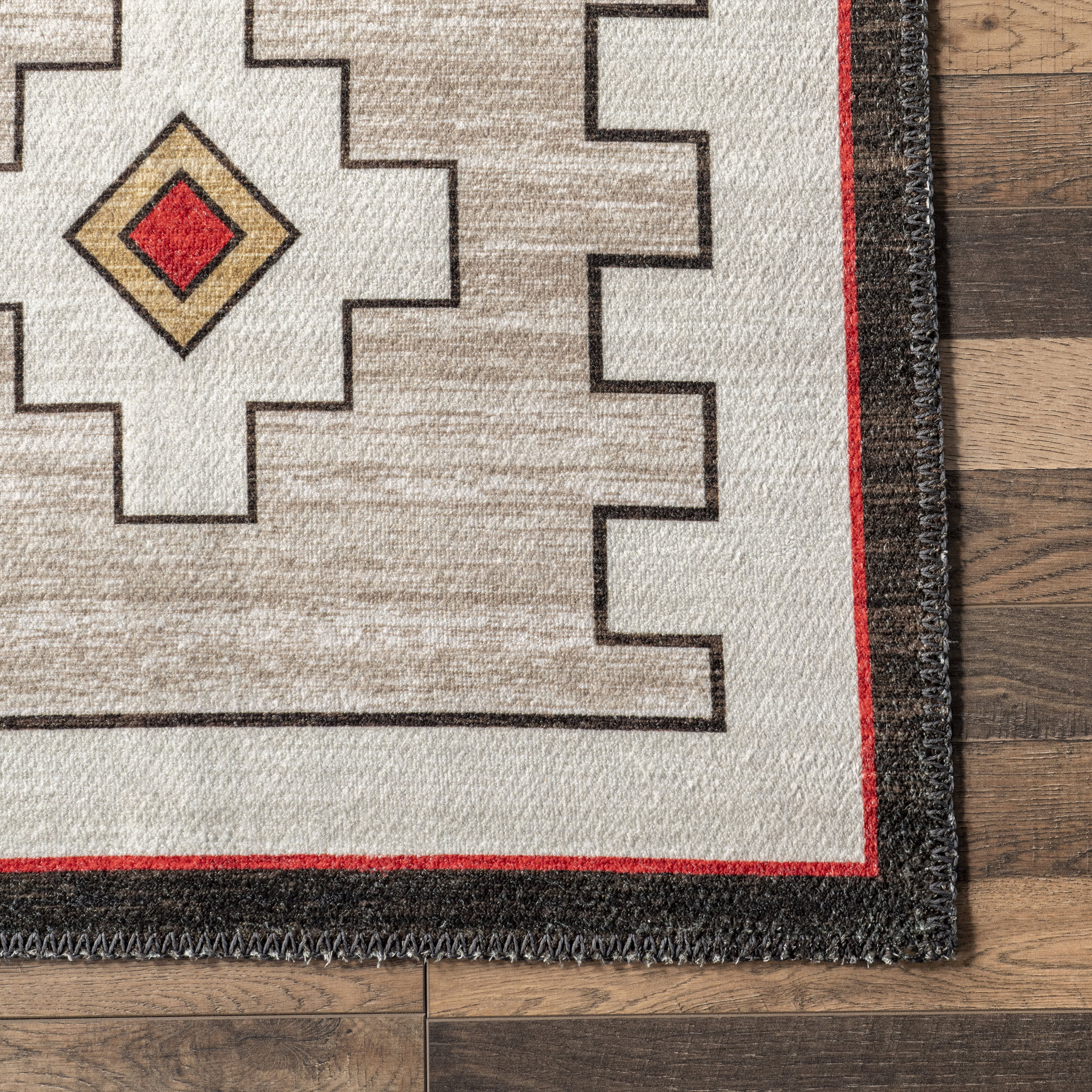 Elissa Washable Bohemian Rug | Ivory - Image 3