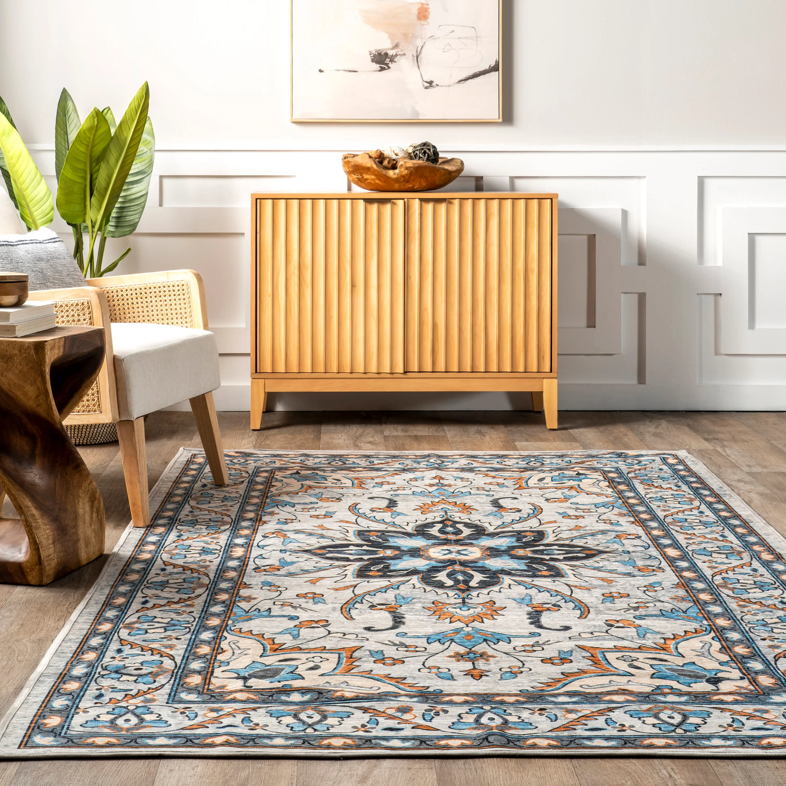 Ella Washable Venus Rug | Blue - Image 4