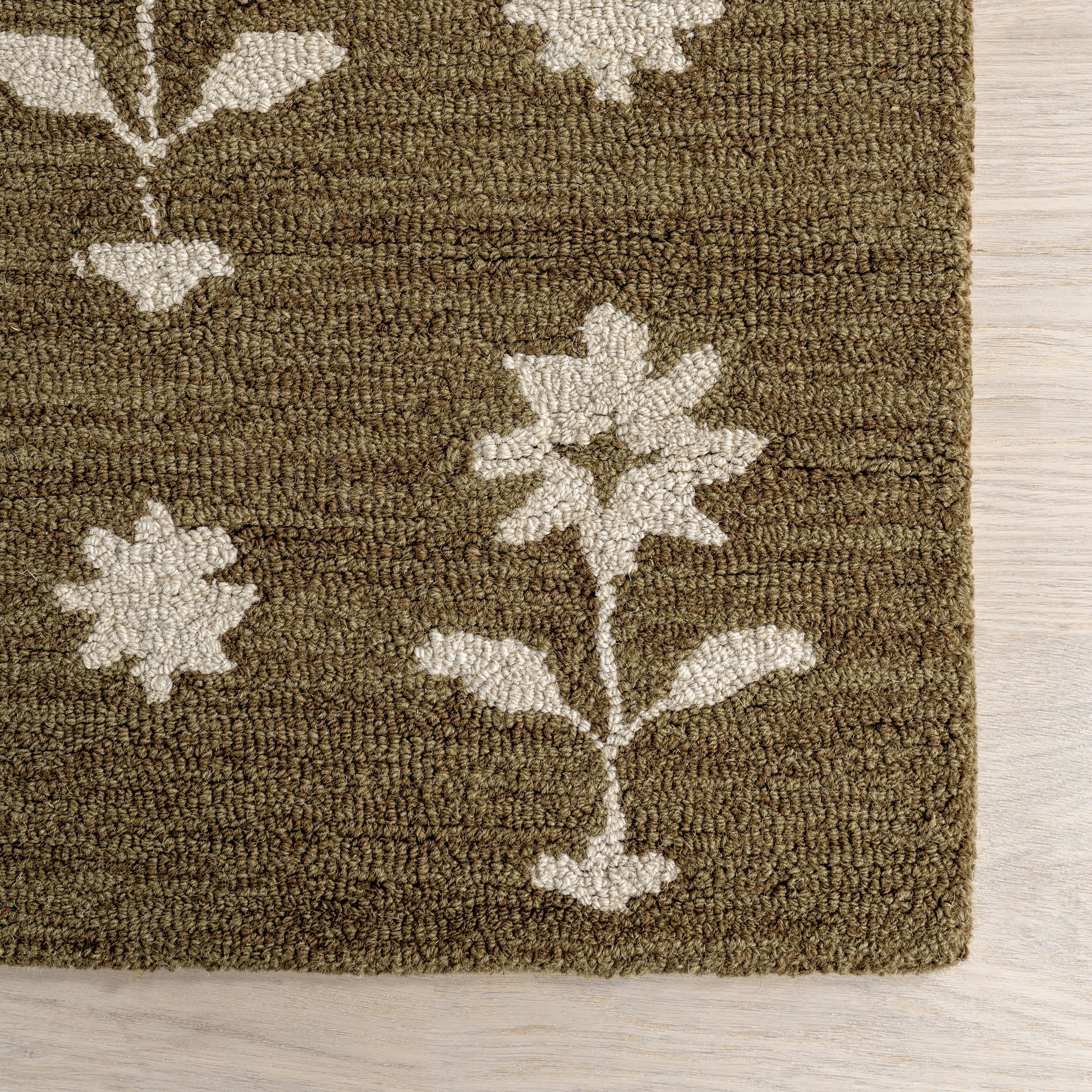 Ella Wool Rug | Olive Green - Image 4
