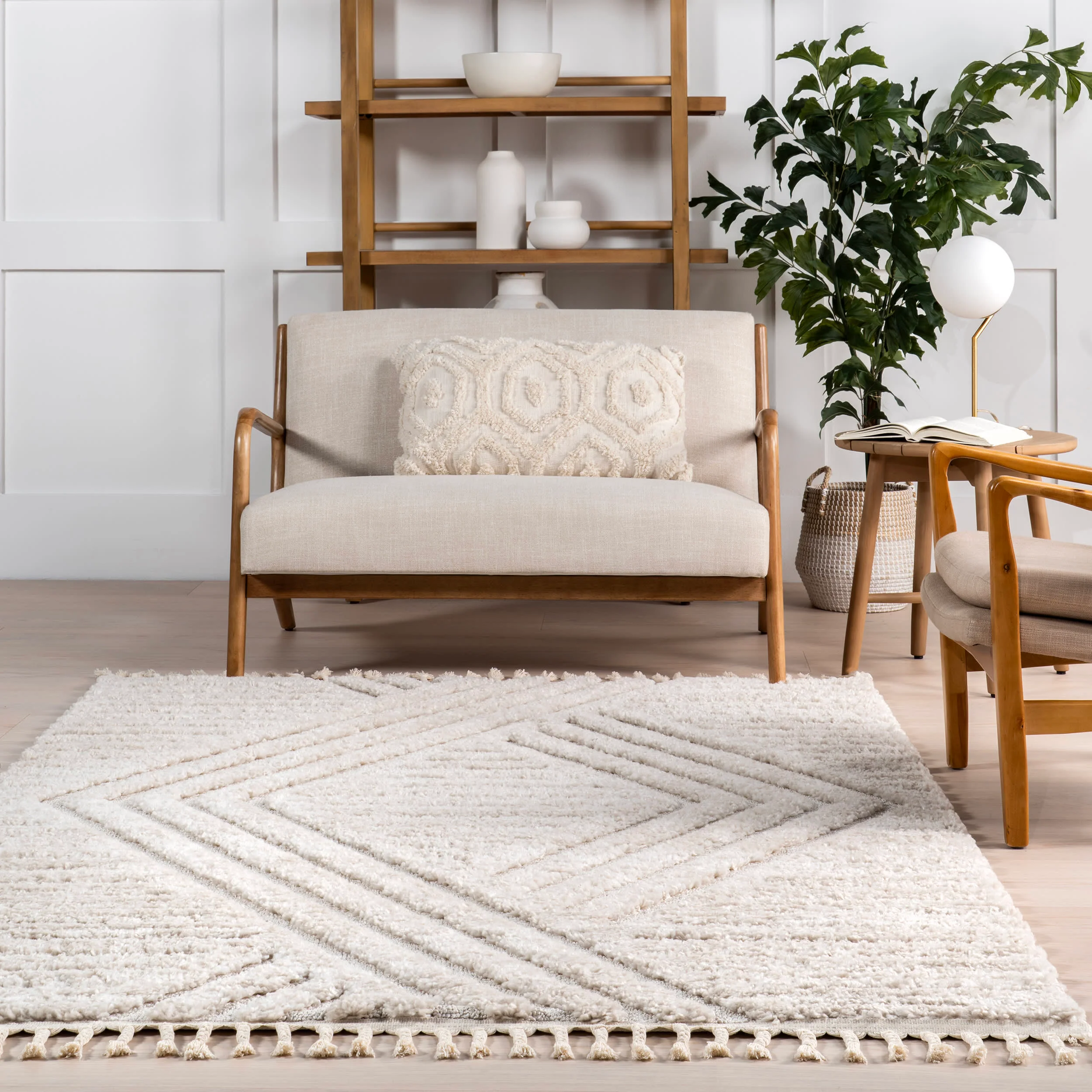 Ellie Traverse Shag Rug | Beige - Image 4