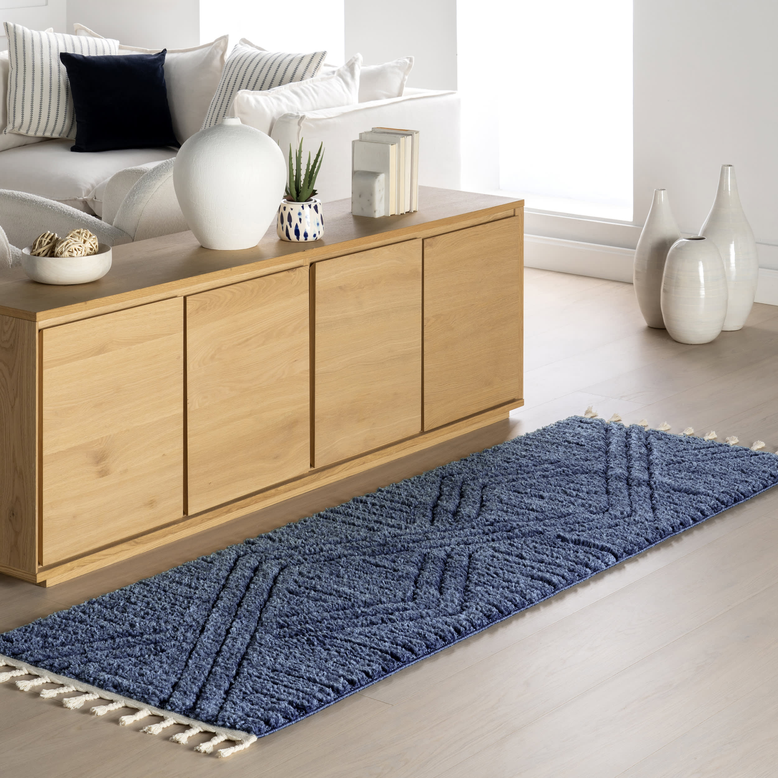 Ellie Traverse Shag Rug | Blue - Image 2