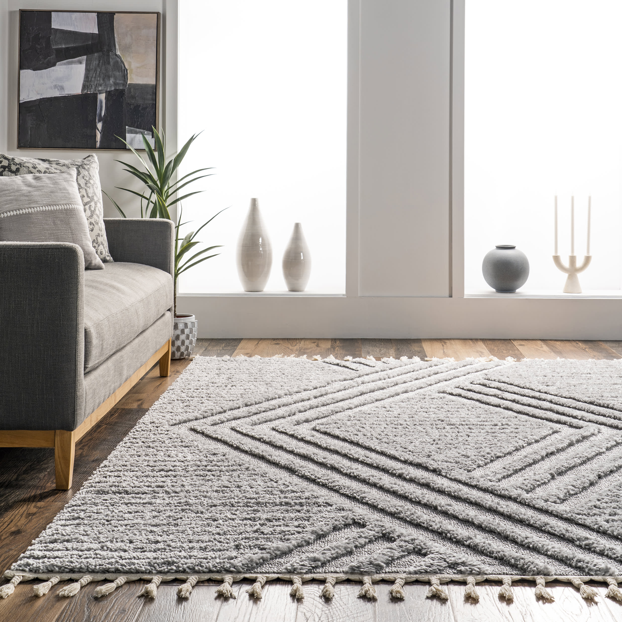 Ellie Traverse Shag Rug | Light Grey - Image 4