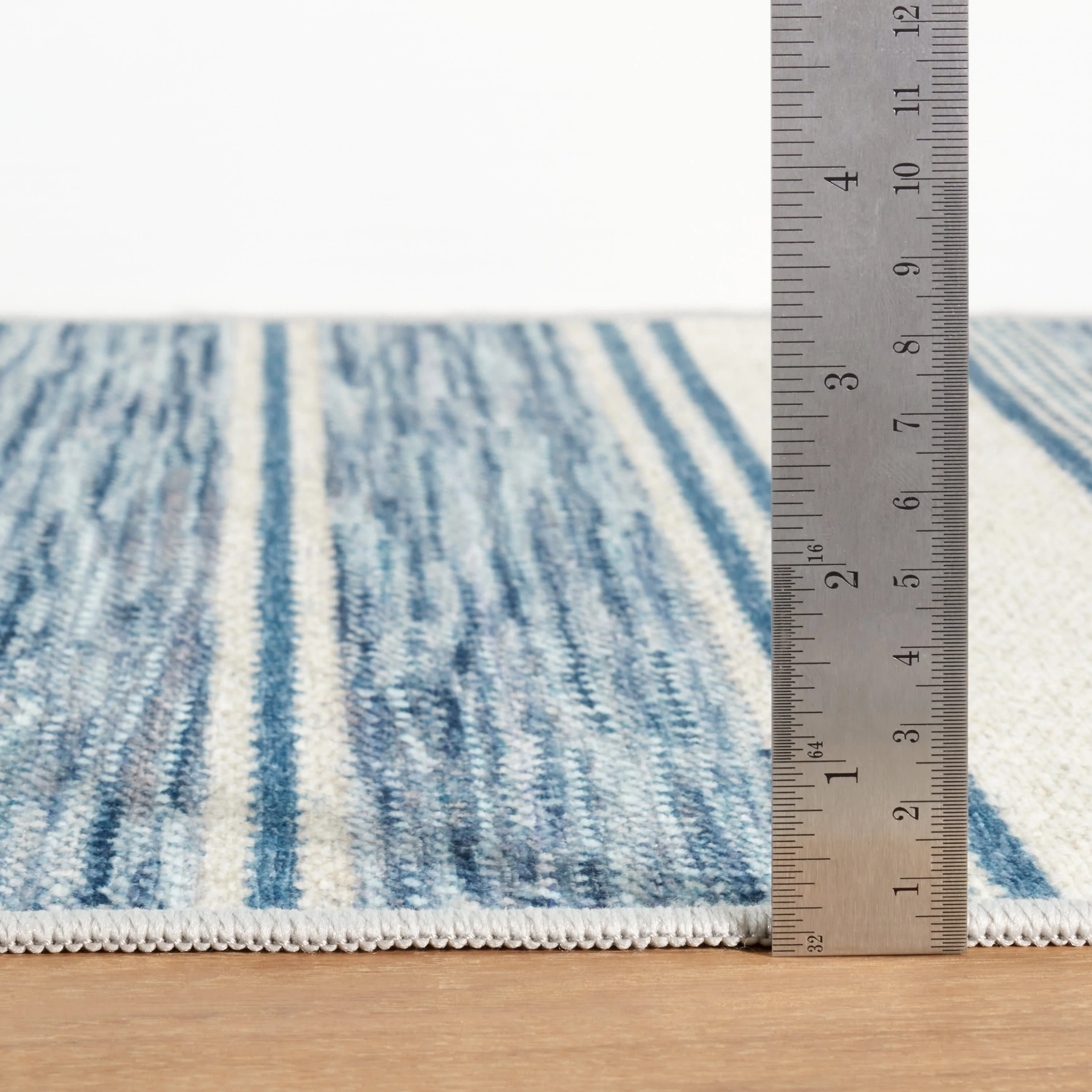 Ellington Stripe Machine Washable Rug | Blue - Image 3