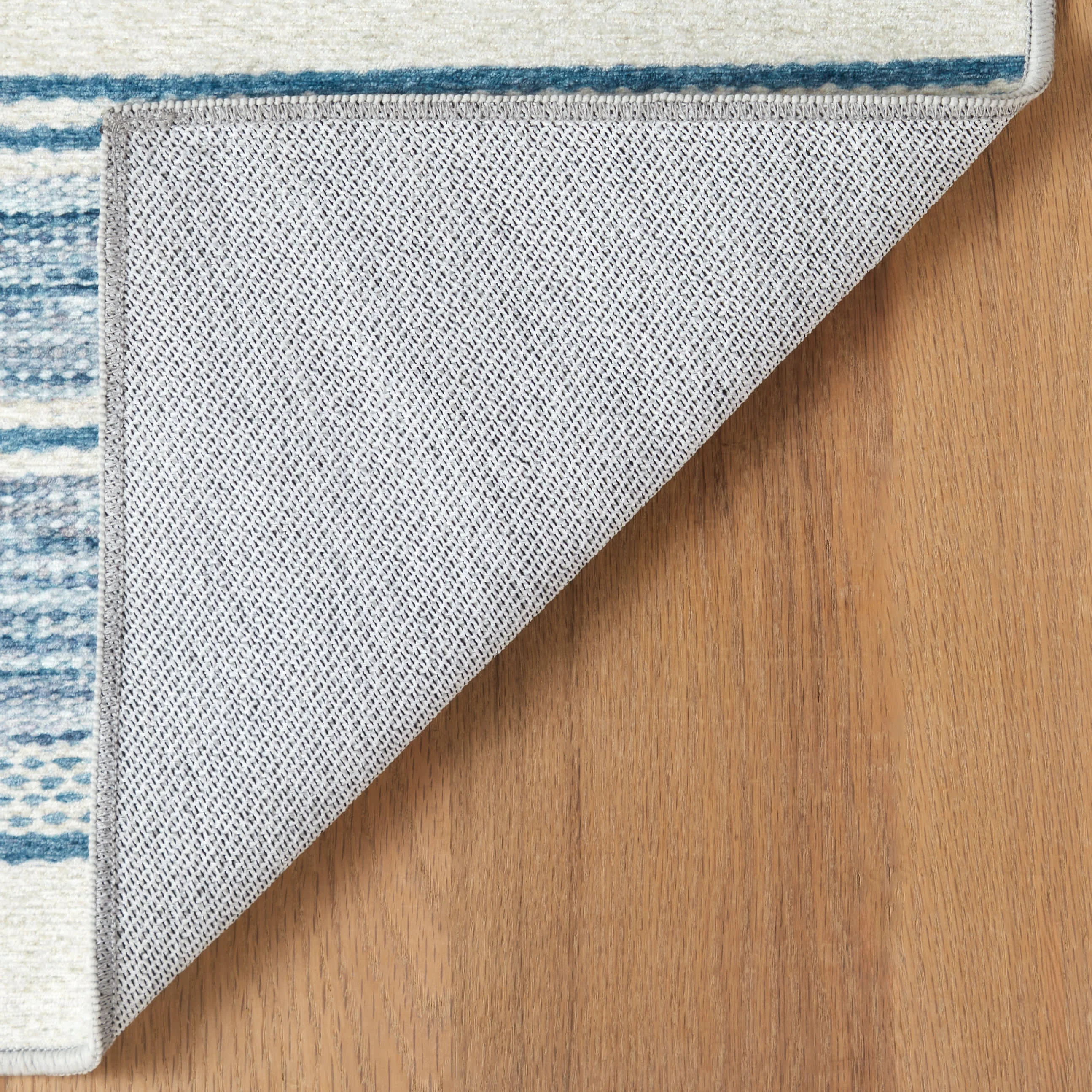 Ellington Stripe Machine Washable Rug | Blue - Image 5