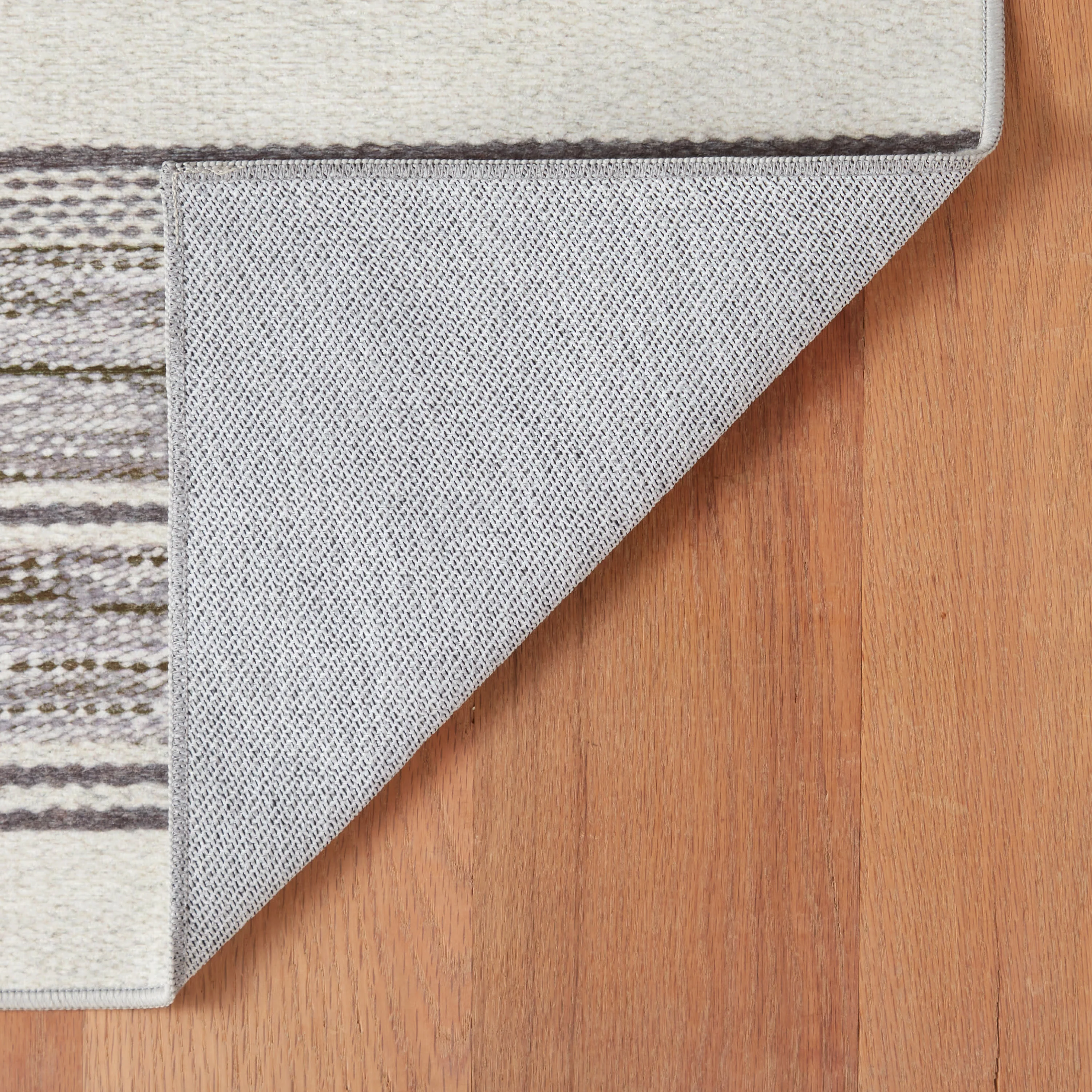 Ellington Stripe Machine Washable Rug | Grey - Image 4
