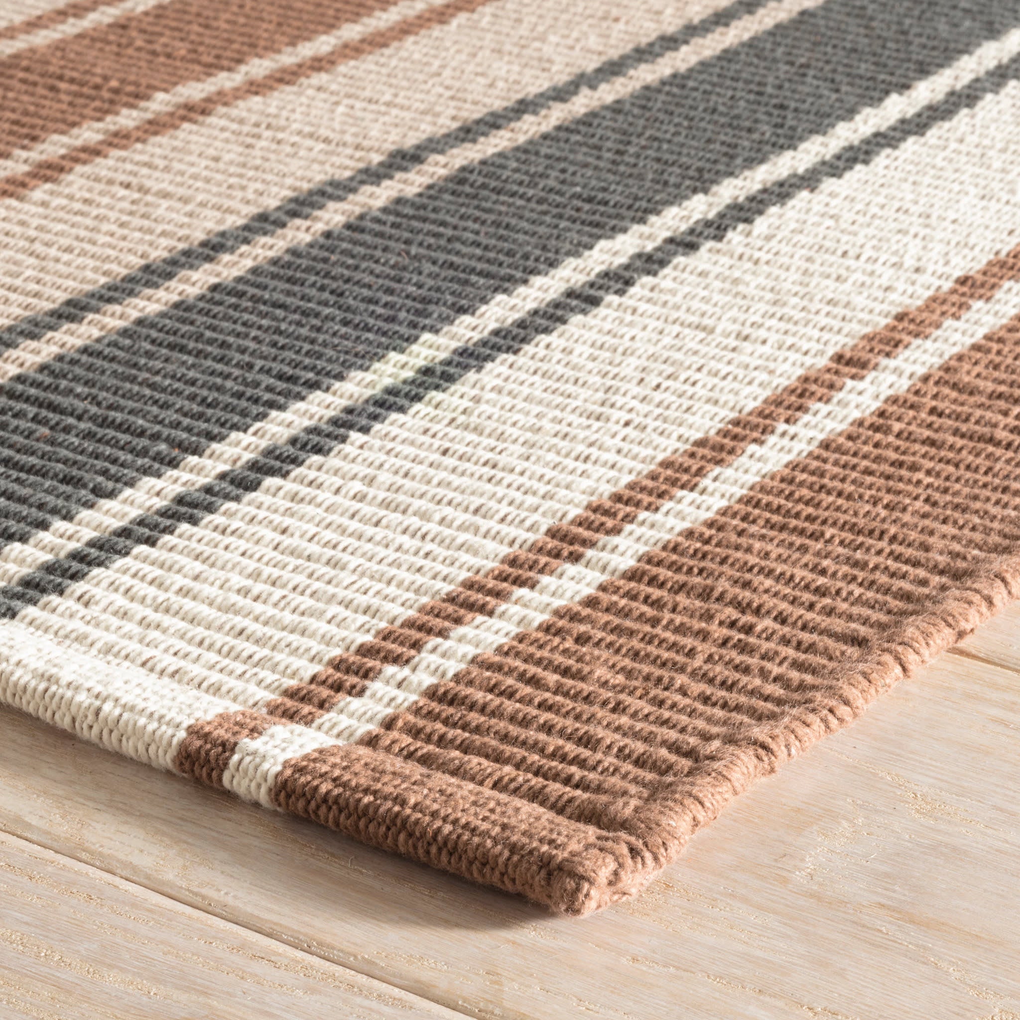 Elliot Handwoven Cotton Rug | Brown - Image 4