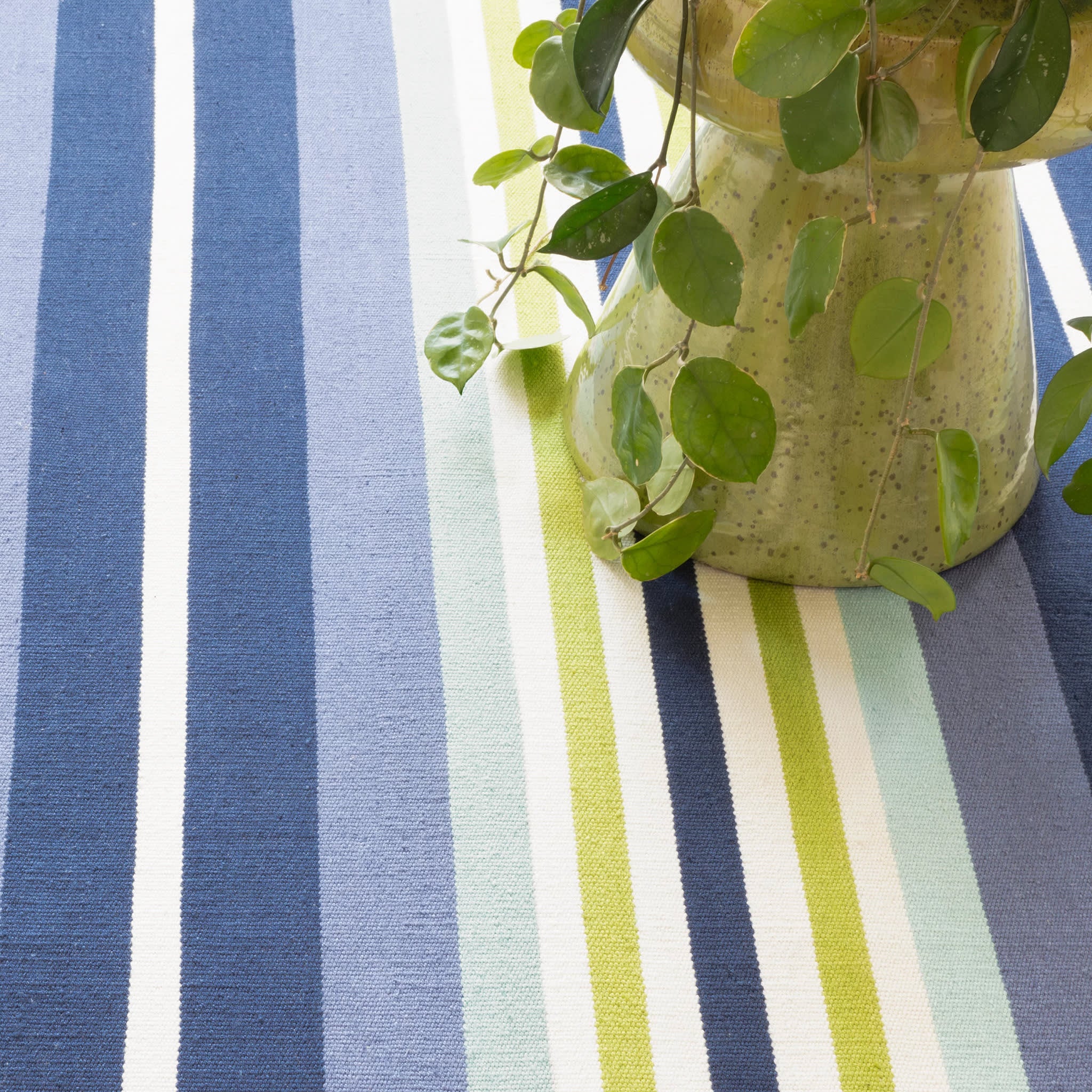 Elliot Stripe Handwoven Indoor/Outdoor Rug | Blue - Image 2