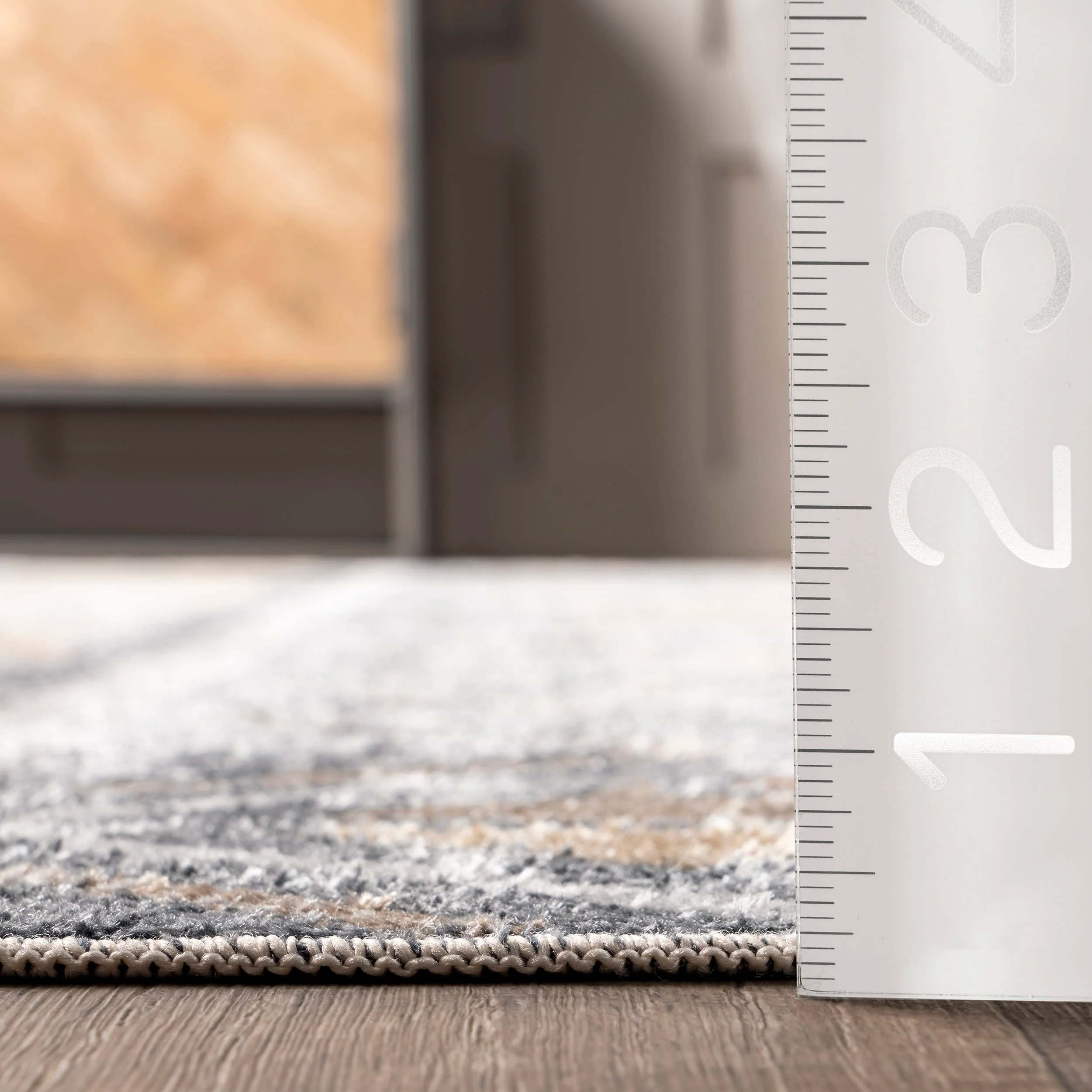 Elm Aztec Banded Washable Rug | Grey - Image 5
