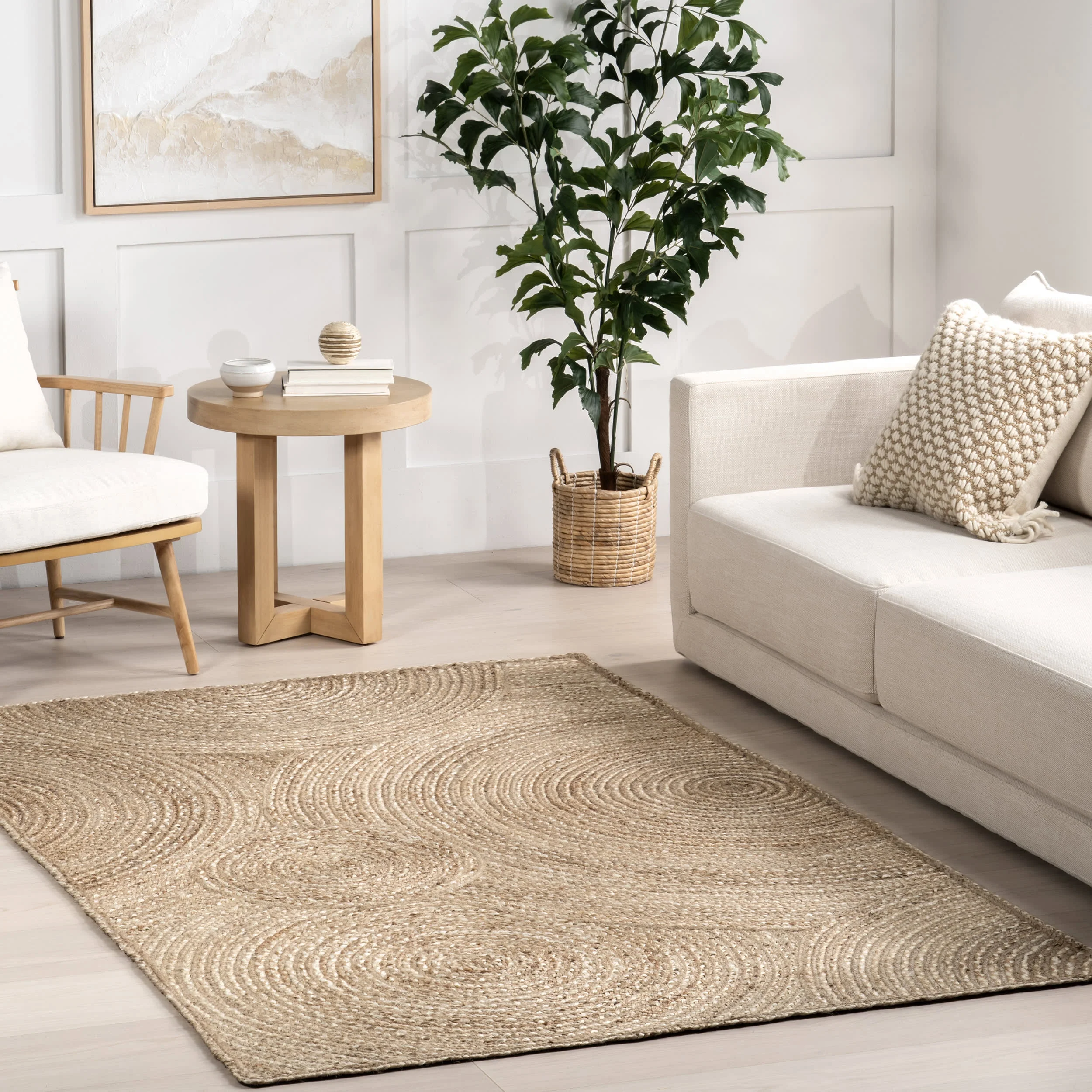 Elma Geometric Jute Rug | Natural - Image 2