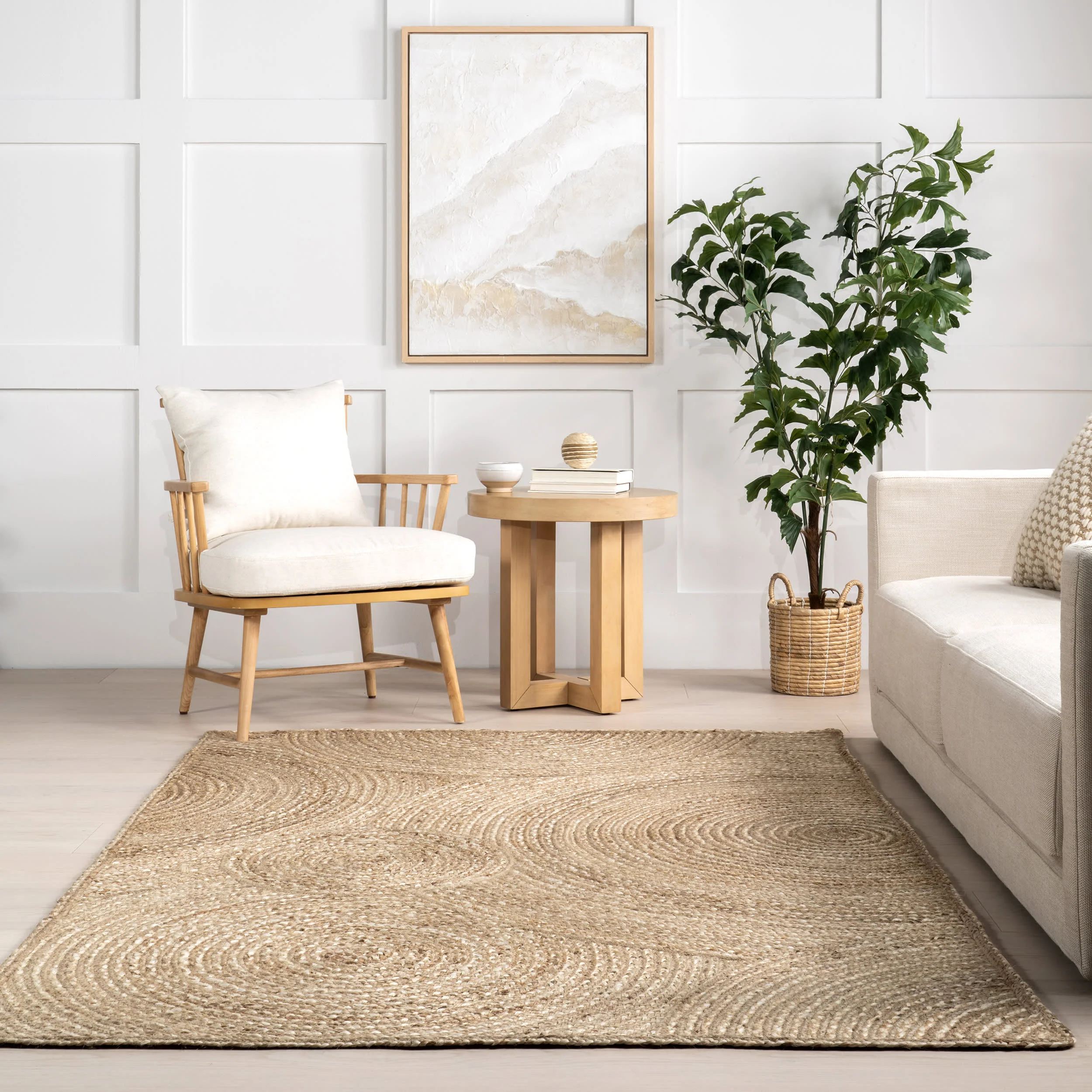 Elma Geometric Jute Rug | Natural - Image 4