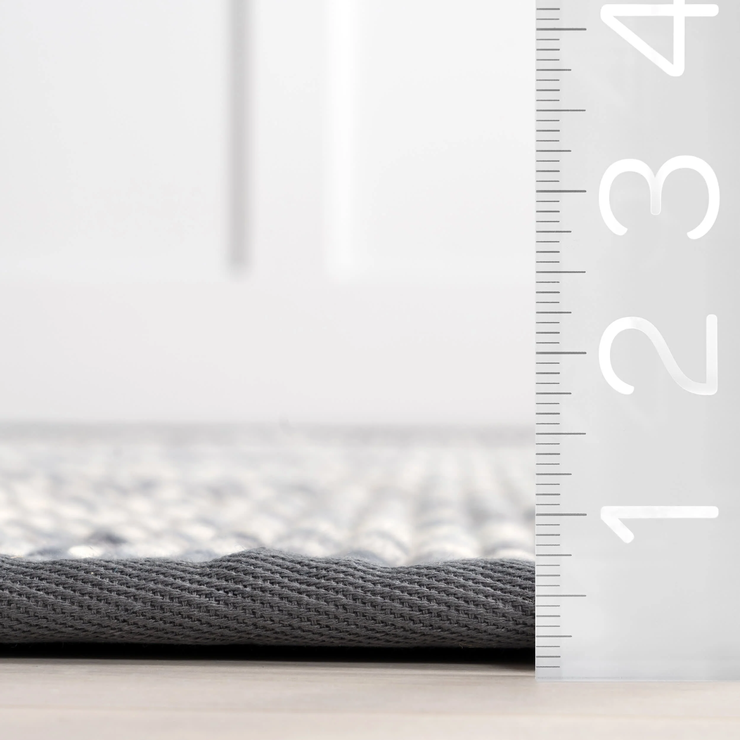 Elnora Bordered Crosshatch Wool-Blend Rug | Charcoal - Image 6