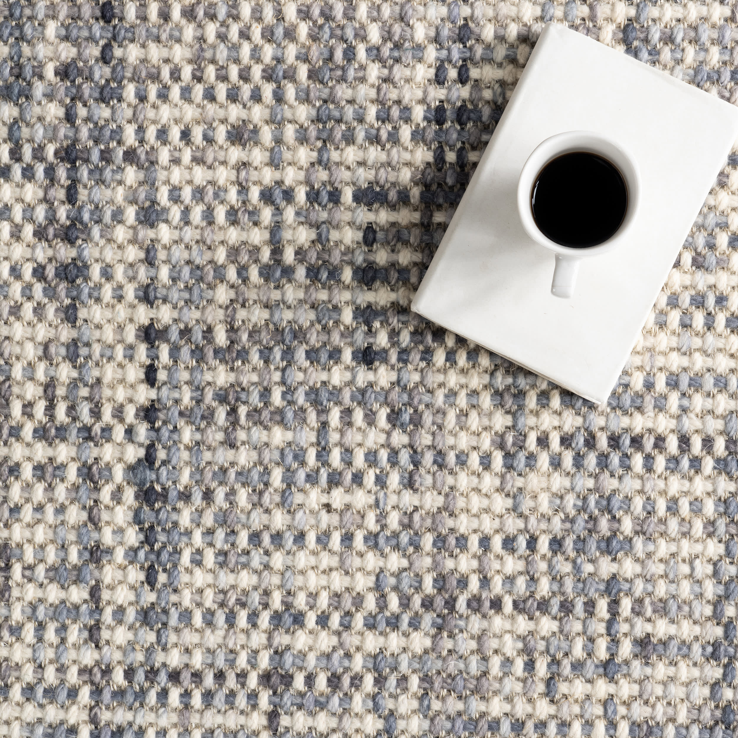 Elnora Bordered Crosshatch Wool-Blend Rug | Charcoal - Image 8
