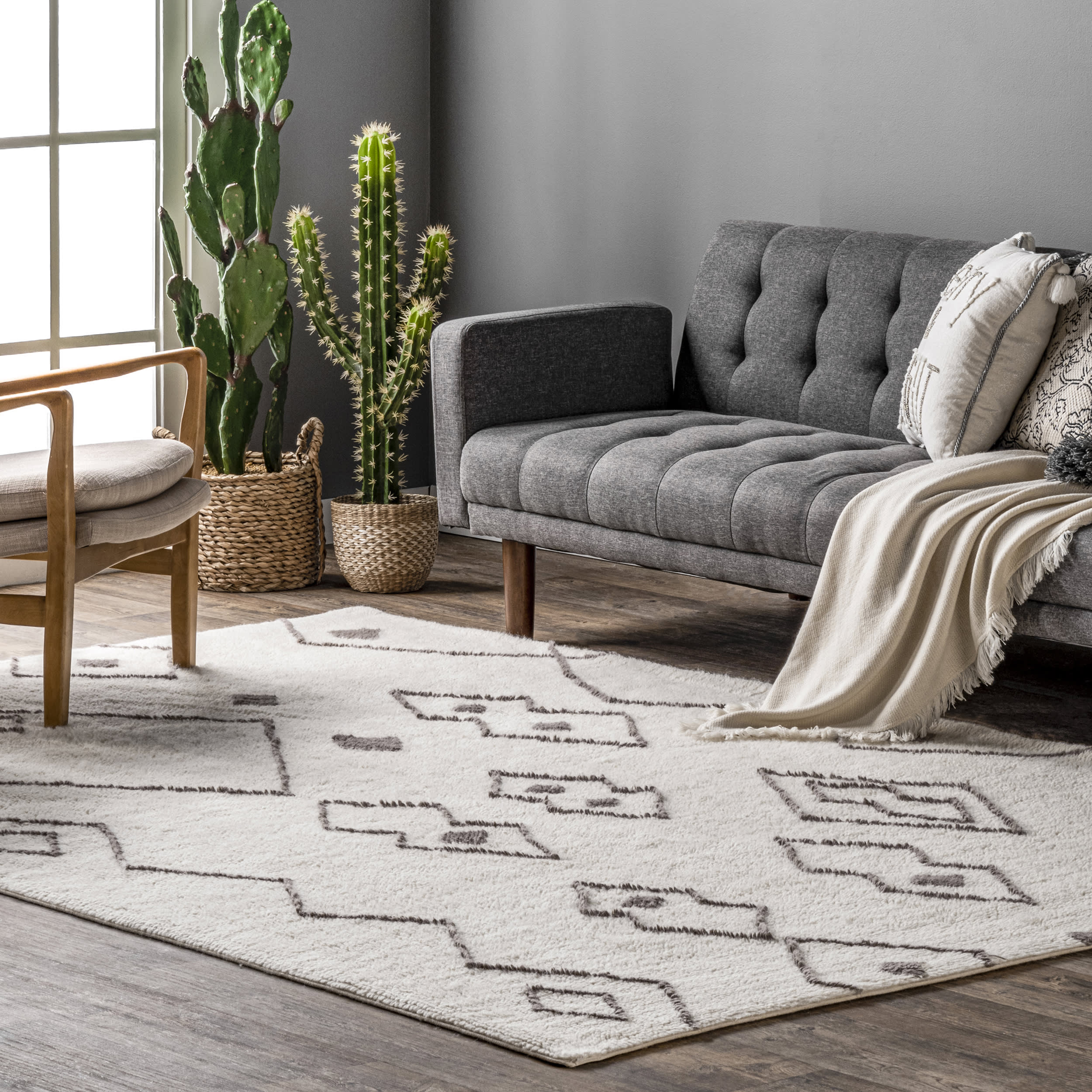 Eloise Wool Moroccan Washable Rug | Ivory - Image 2