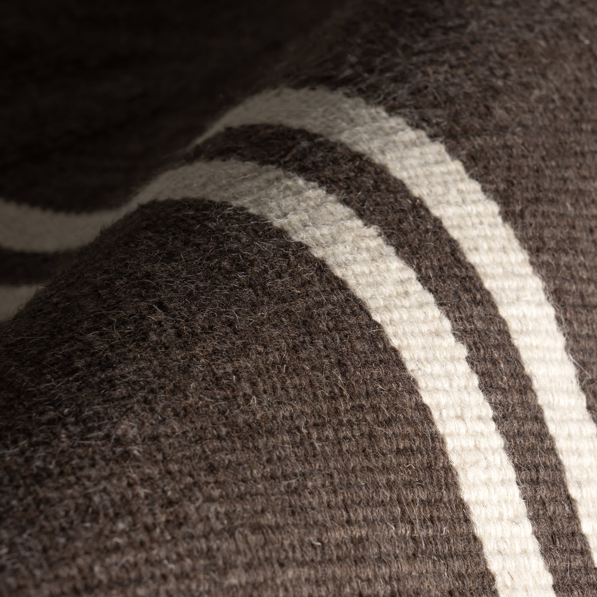 Elowen Double Striped Rug | Dark Brown - Image 3
