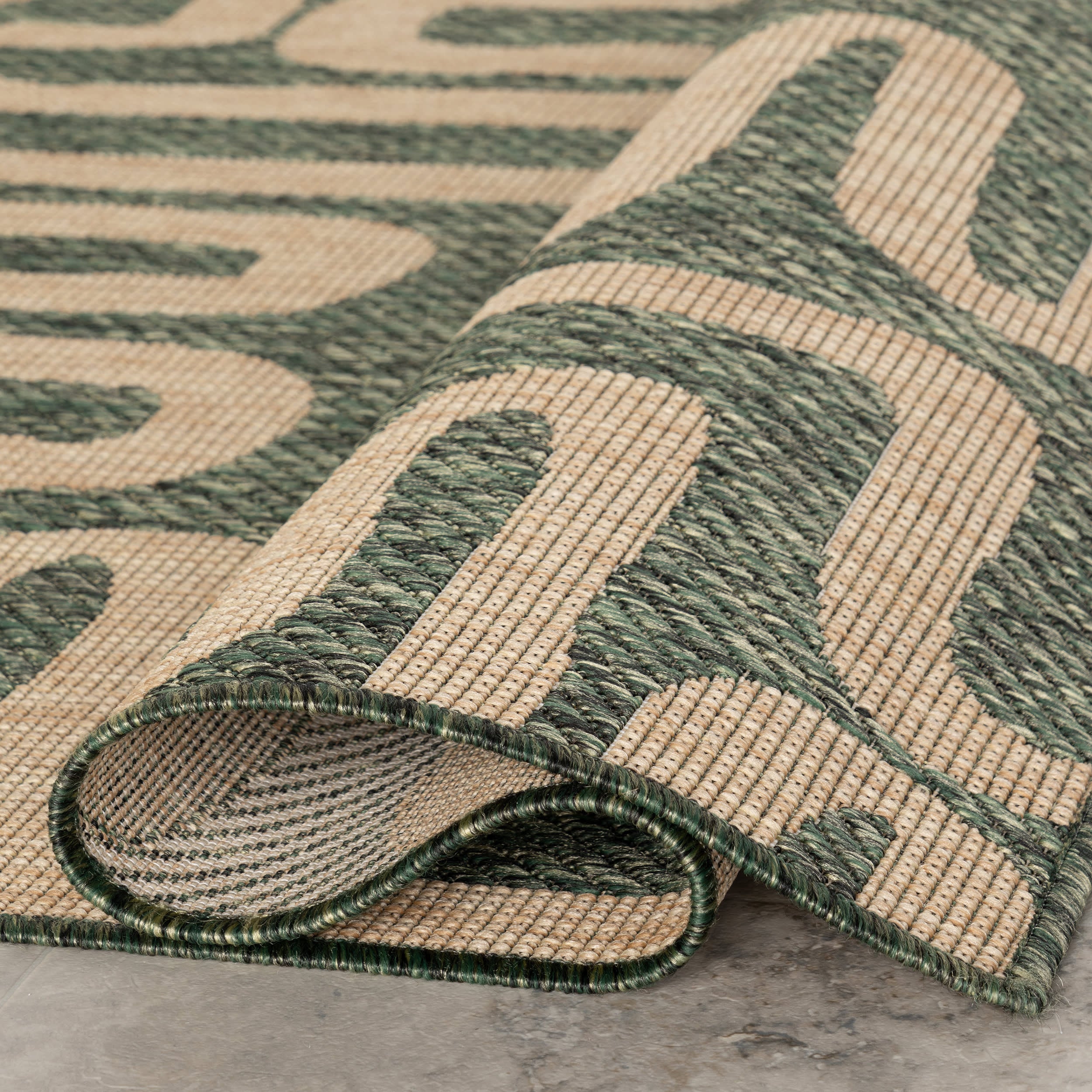 Elowyn Abstract Maze Indoor/Outdoor Rug | Green - Image 10