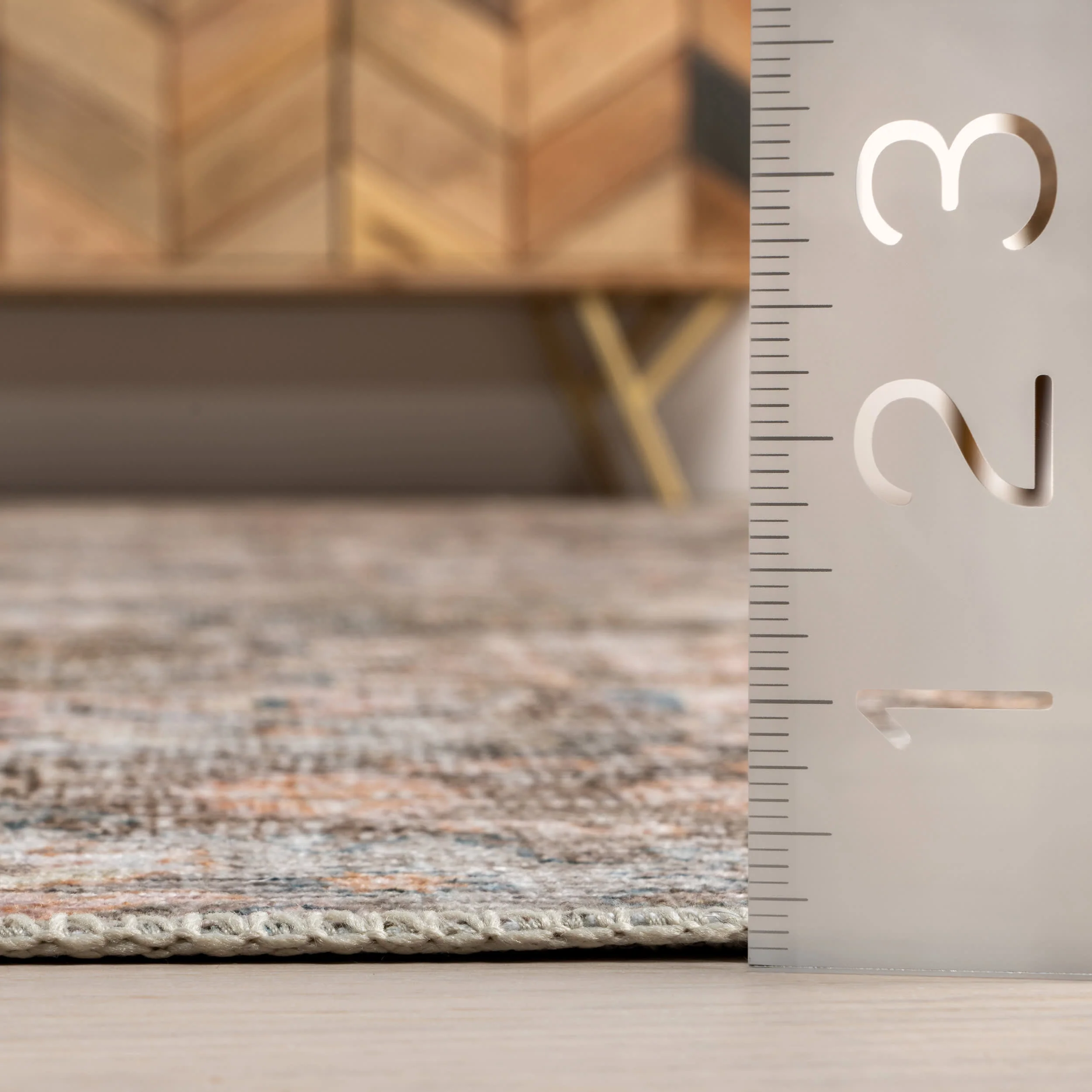 Elva Medallion Spill Proof Washable Rug | Grey - Image 5