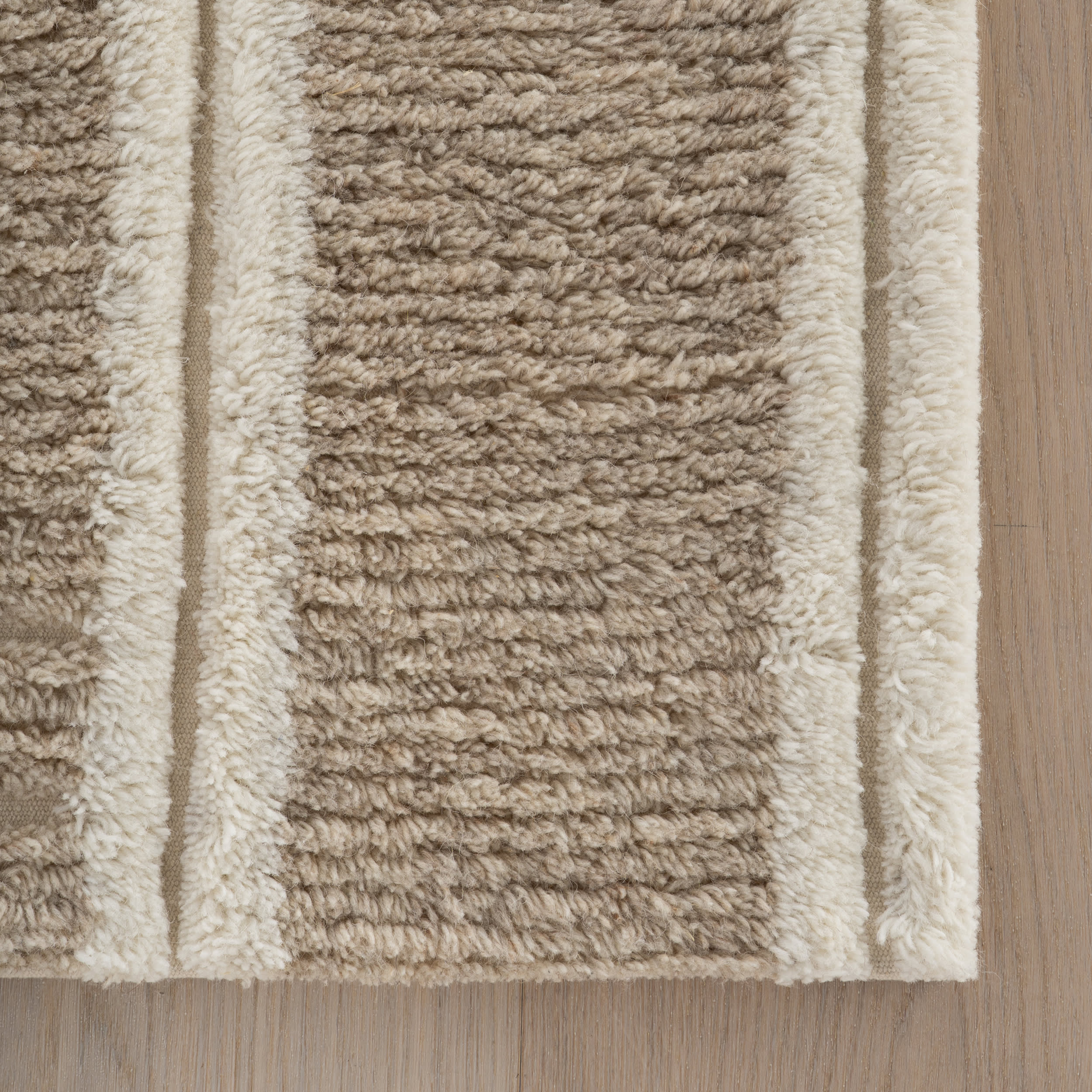 Elvine Modern Striped Wool Rug | Brown - Image 4