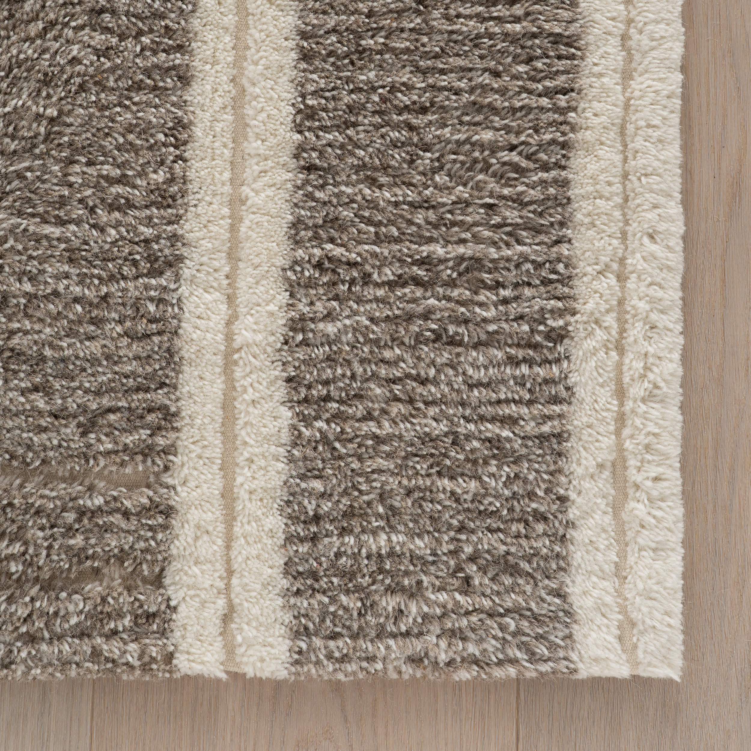 Elvine Modern Striped Wool Rug | Grey - Image 4