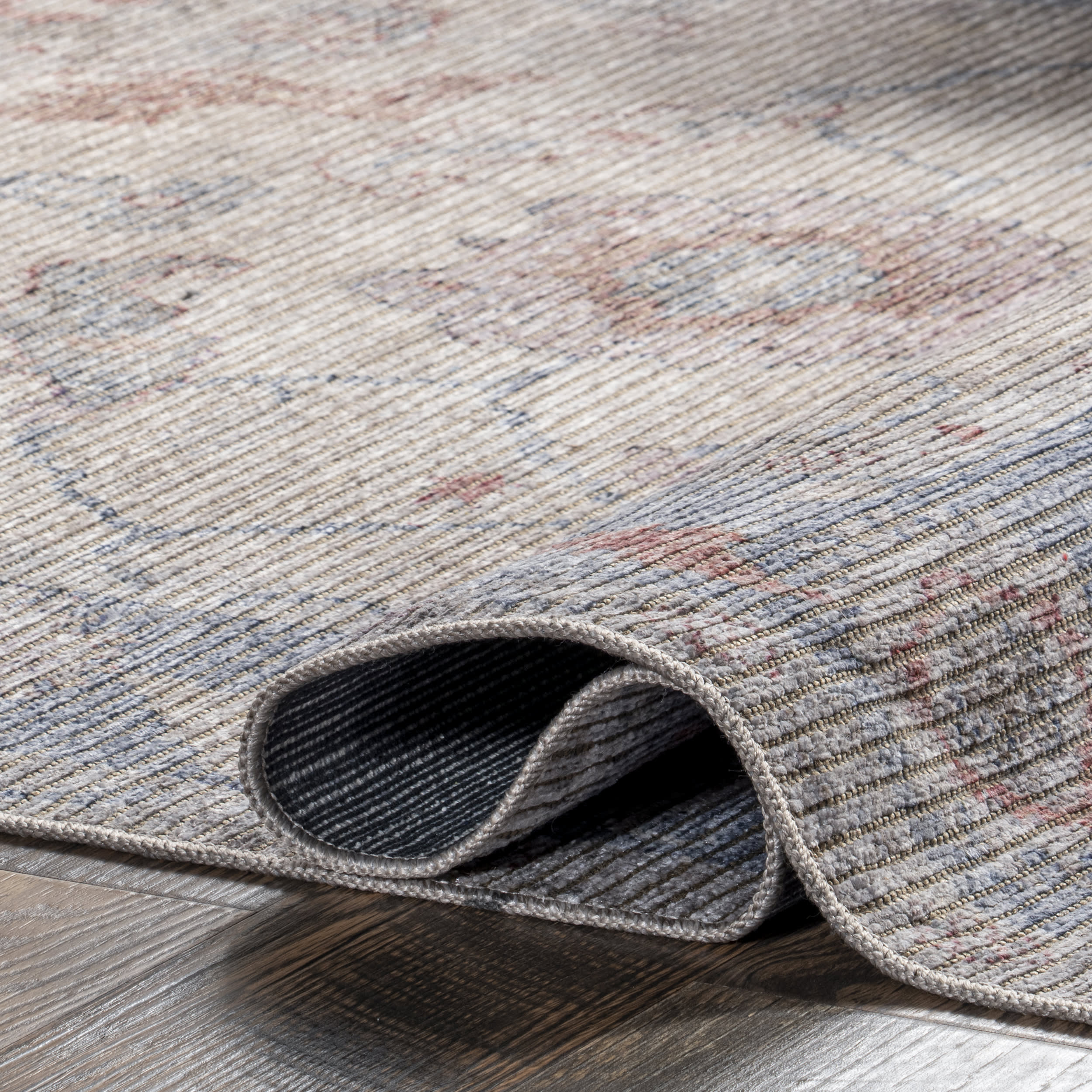 Elyse Vintage Washable Rug | Light Grey - Image 7