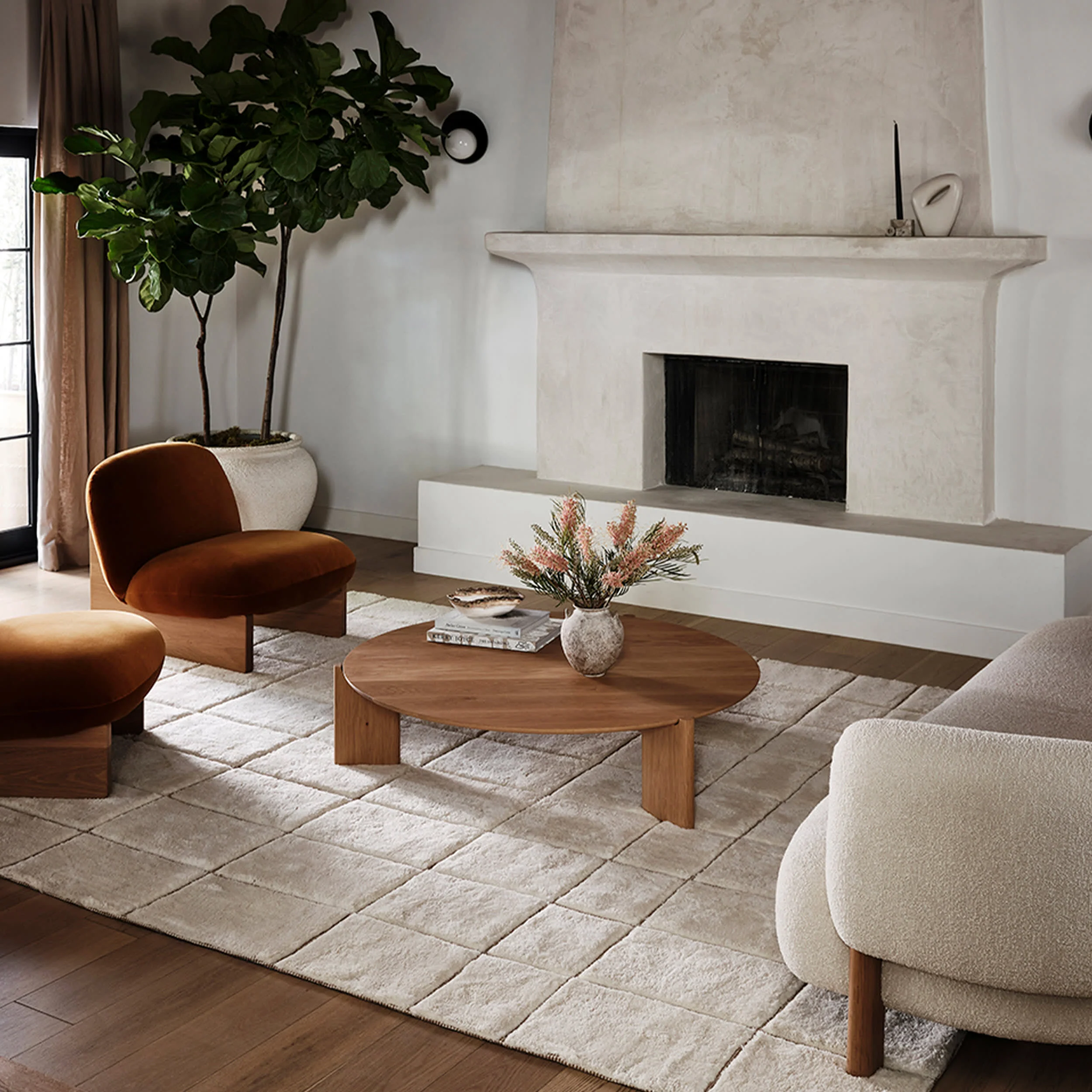 Em Checked New Zealand Wool Rug | Ivory - Image 2