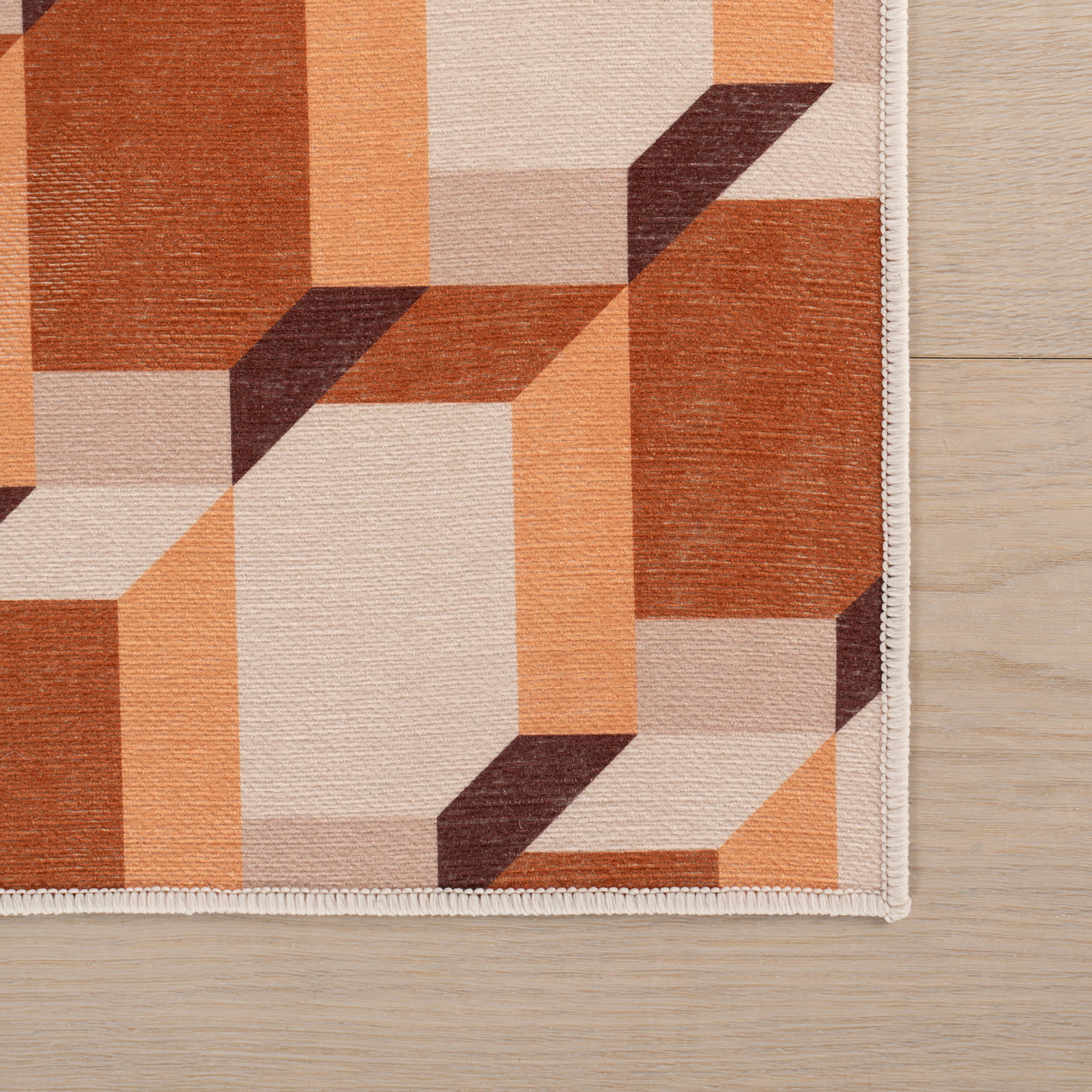 Ember Check Mid-Century Washable Rug by Society6 | Multicolor - Image 4