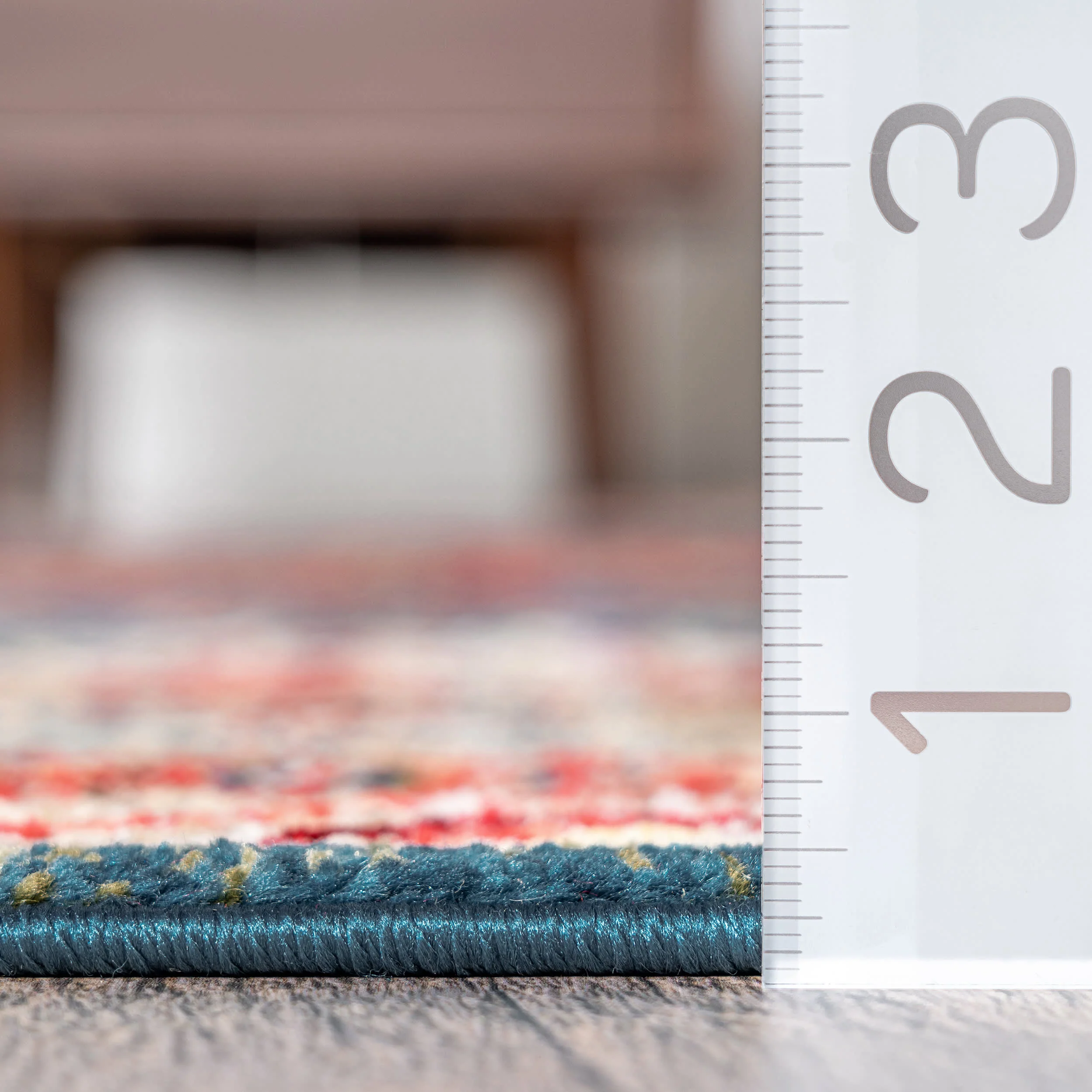 Emblem Fringed Rug | Blue - Image 5
