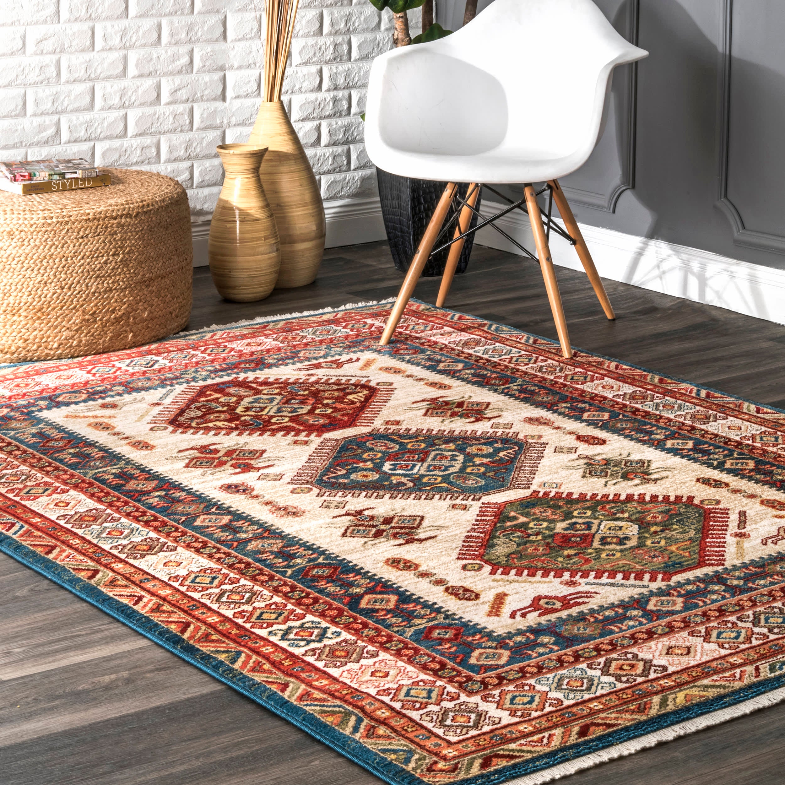 Emblem Fringed Rug | Ivory - Image 2