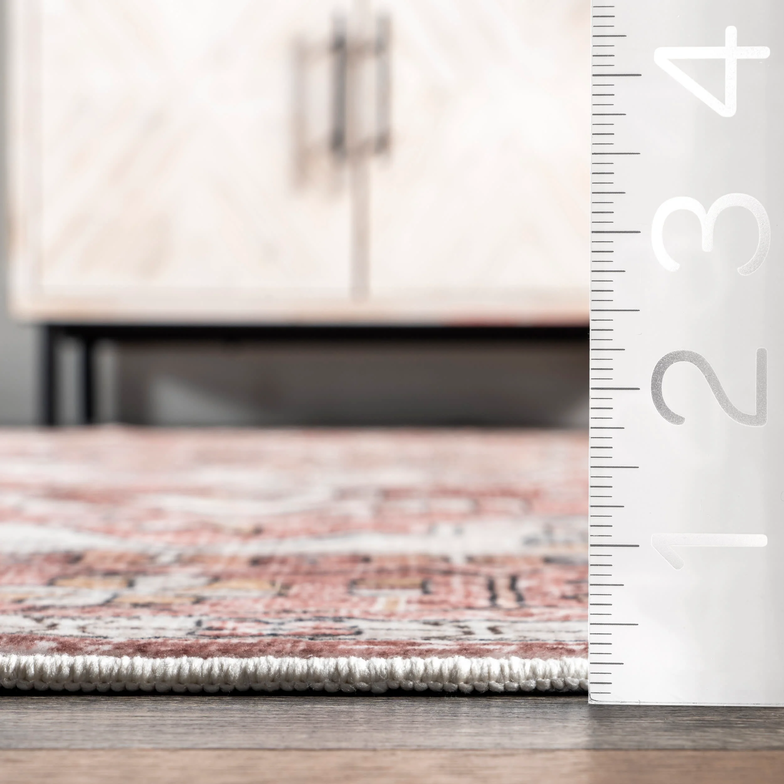Emelie Bordered Medallion Washable Rug | Blush Pink - Image 5