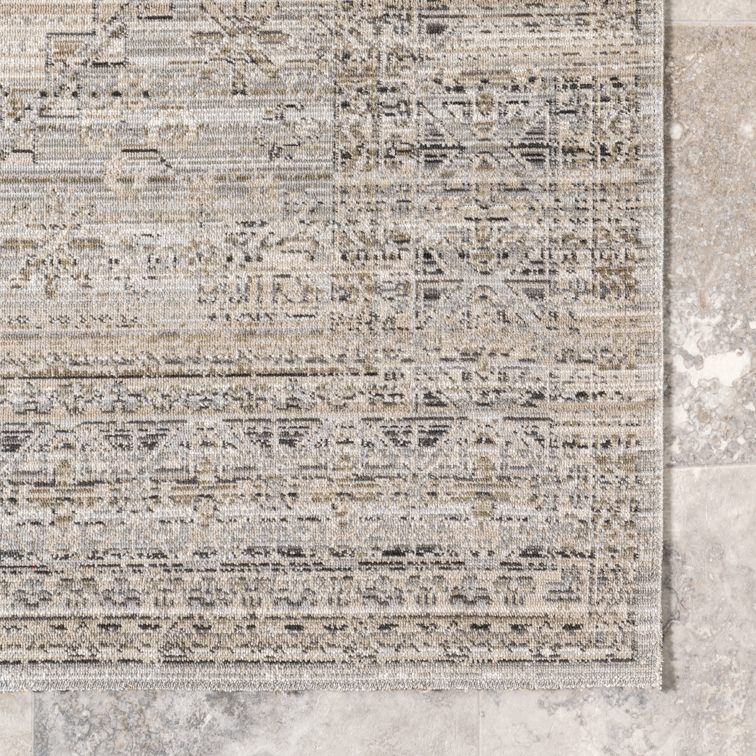 Emerson Vintage Washable Indoor/Outdoor Rug | Beige - Image 3