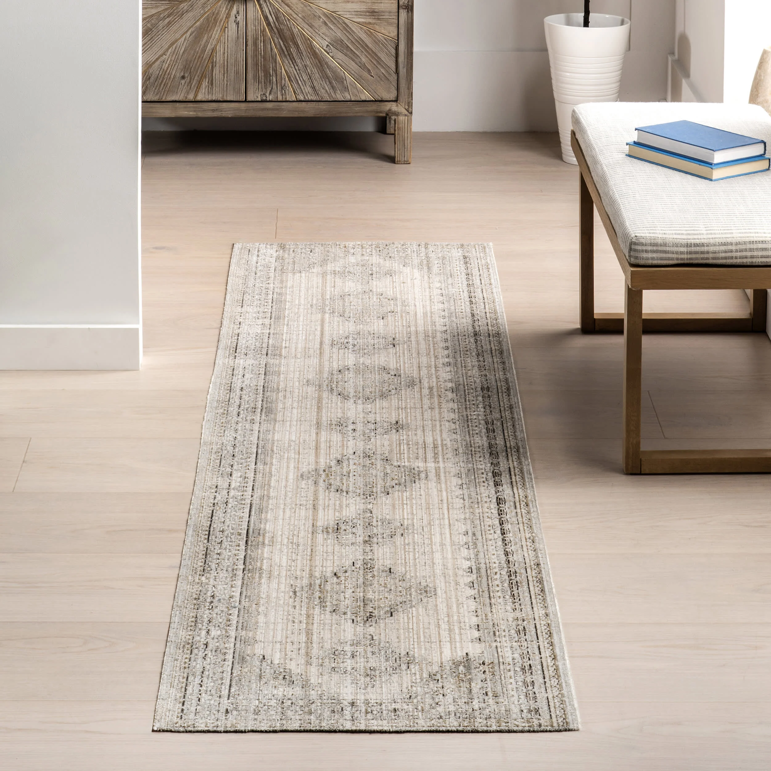 Emerson Vintage Washable Indoor/Outdoor Rug | Beige - Image 2