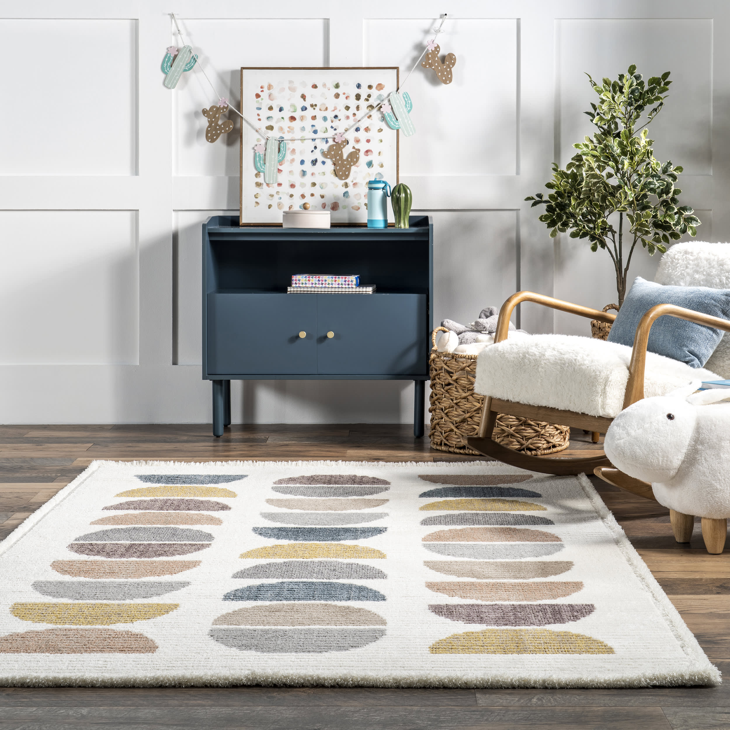 Emmie Kids Crescent Moons Rug | Beige - Image 4