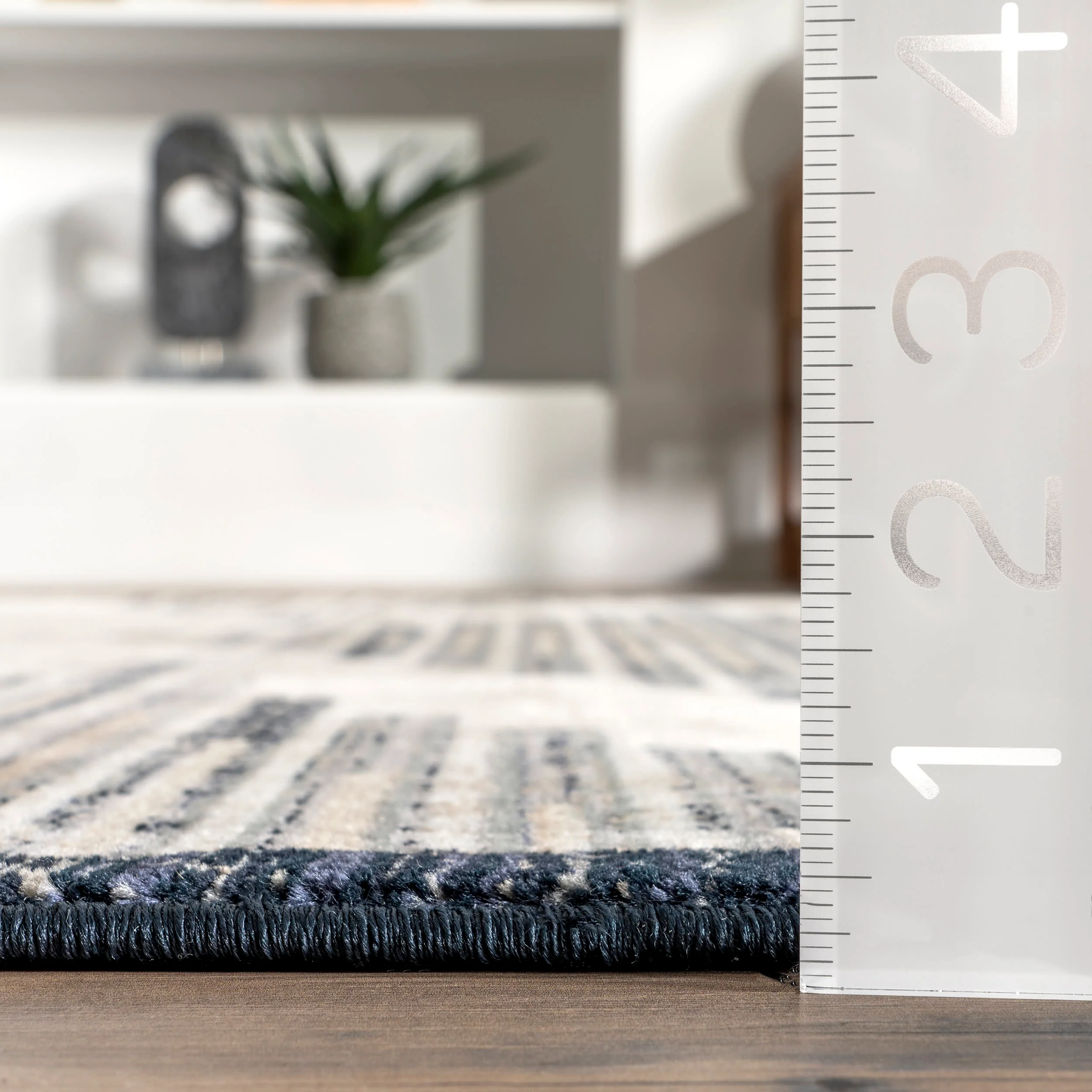 Emprezia Striped Bars Rug | Beige - Image 5
