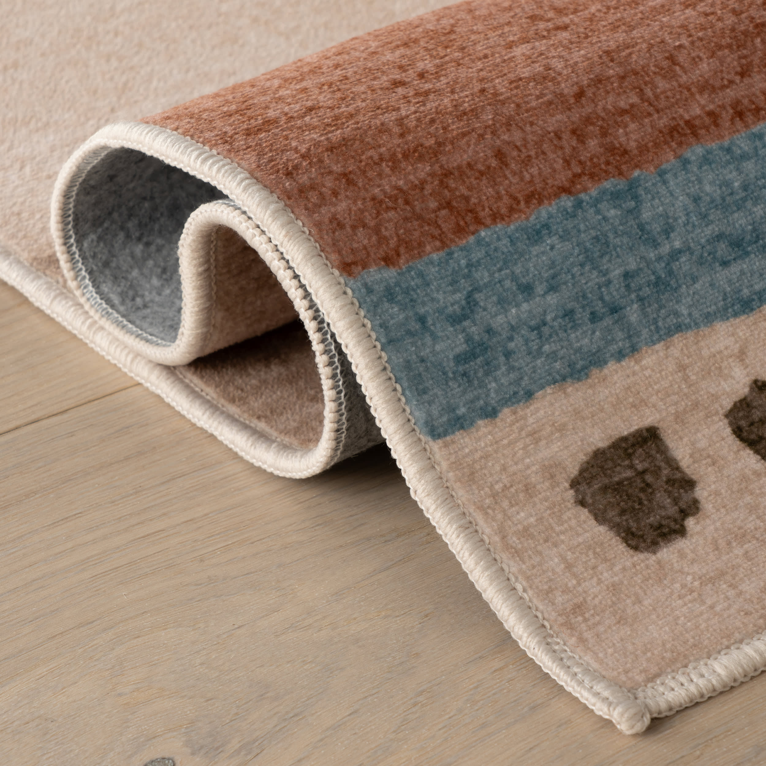 Enice Abstract Washable Rug | Brown - Image 11