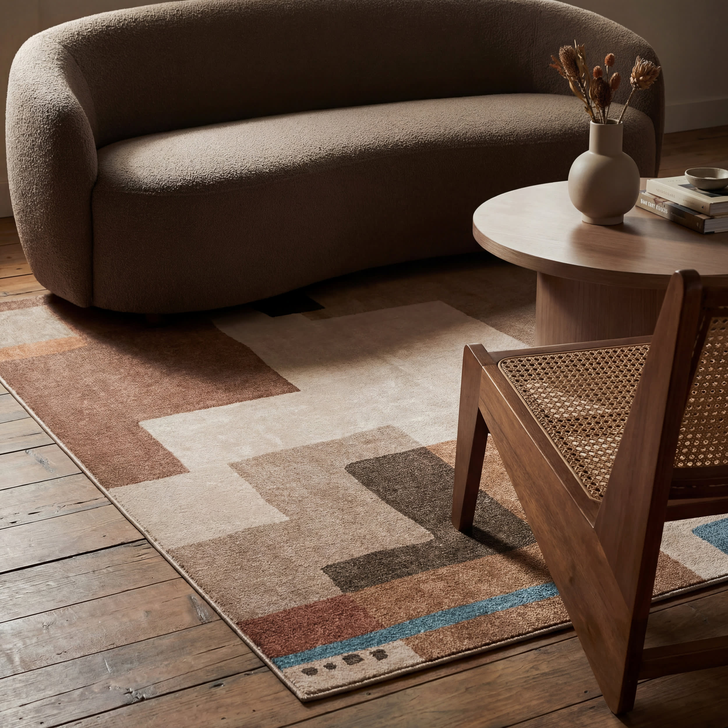 Enice Abstract Washable Rug | Brown - Image 5