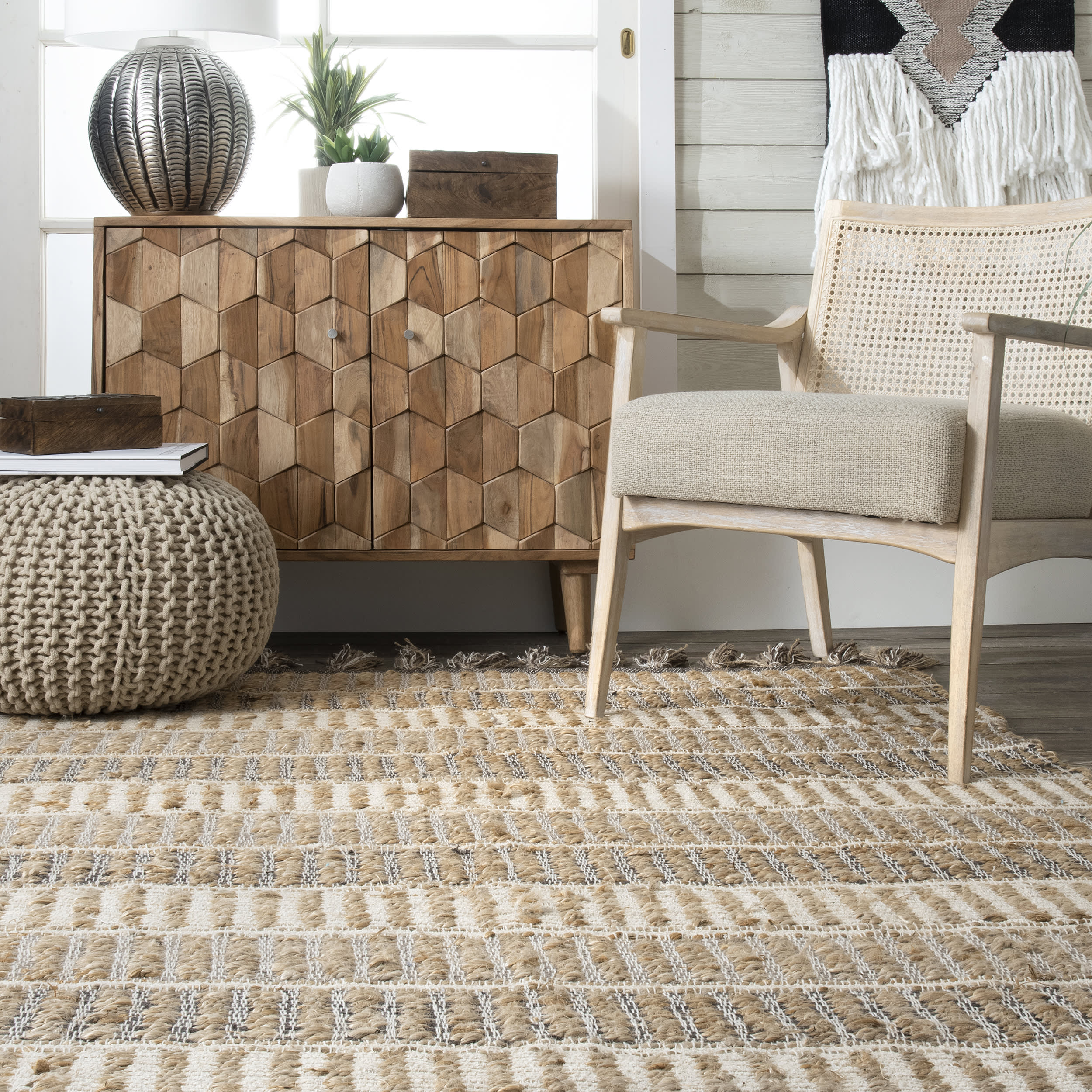 Entwining Bar Striped Rug | Multicolor - Image 4
