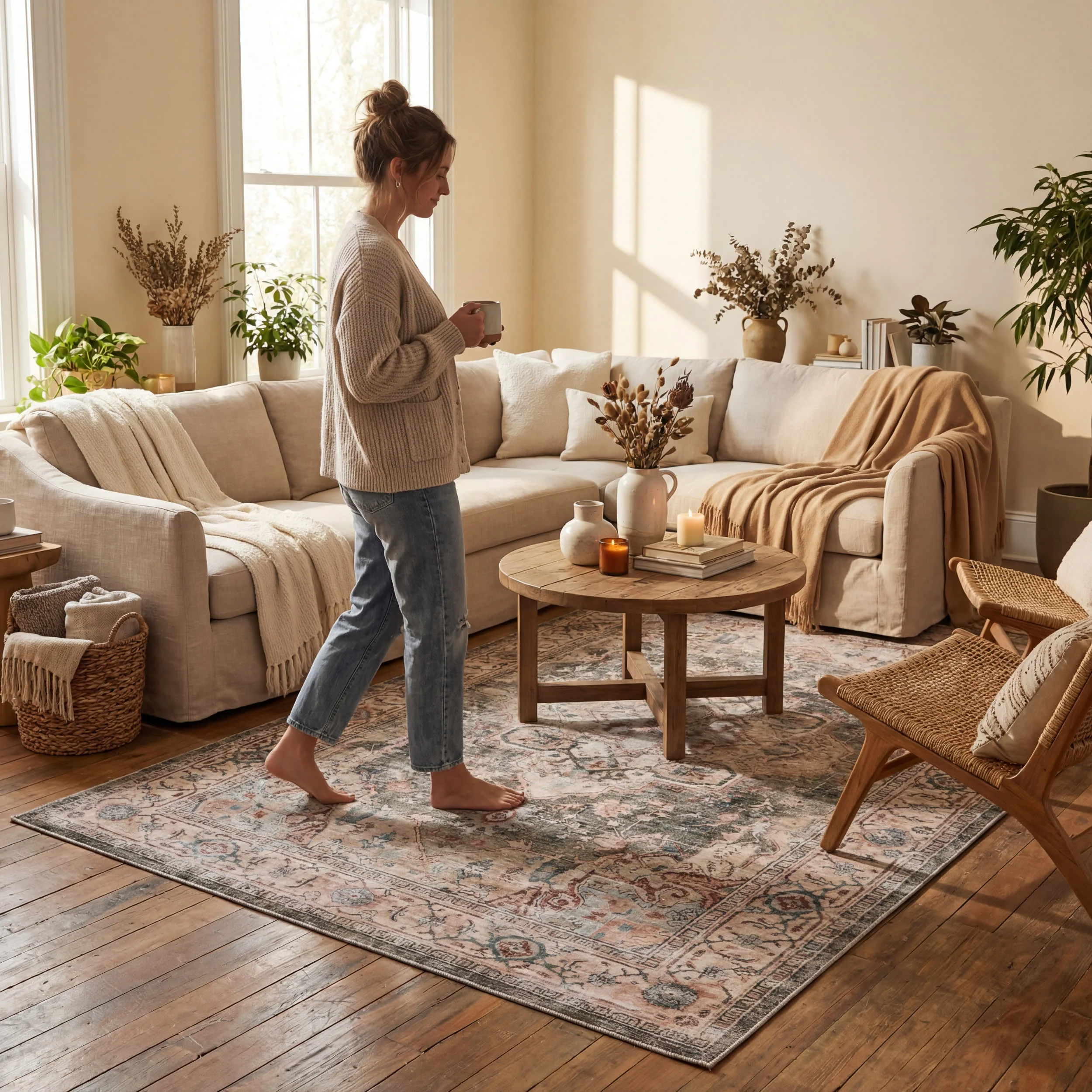 Erica Oriental and Persian Washable Rug | Brown - Image 9