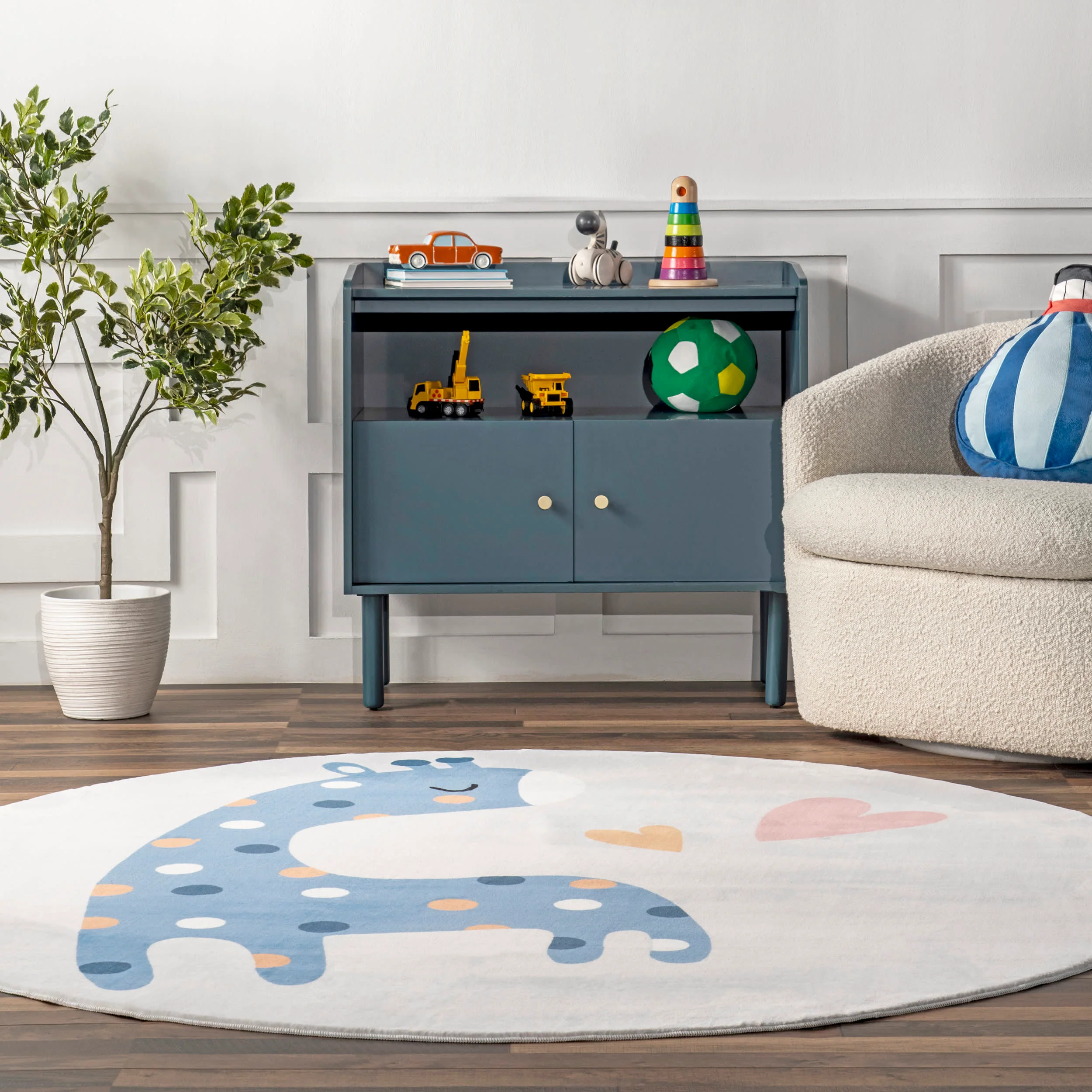 Ericha Giraffe Kids Washable Rug | Multicolor - Image 4