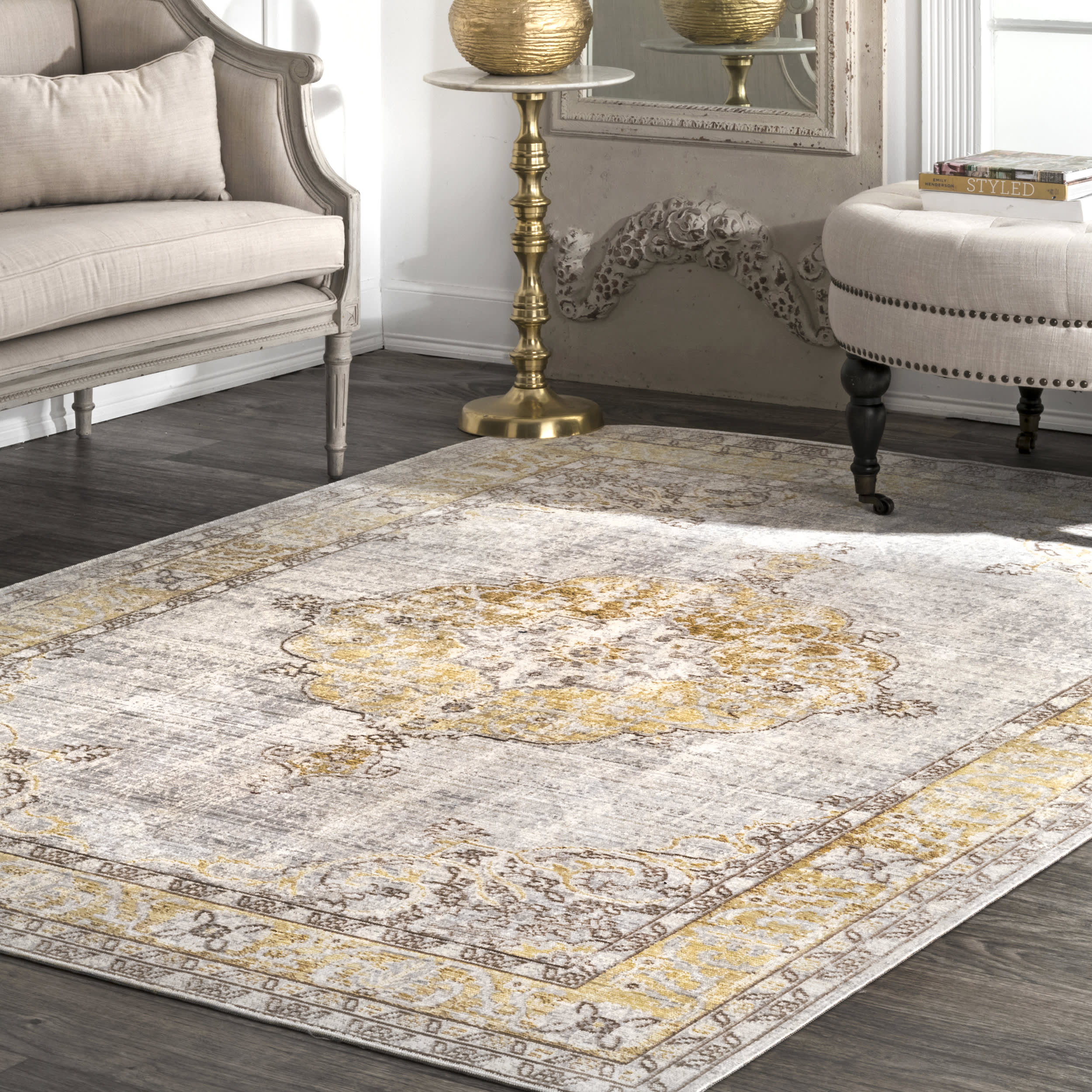 Erline Flatweave Rug | Silver - Image 2