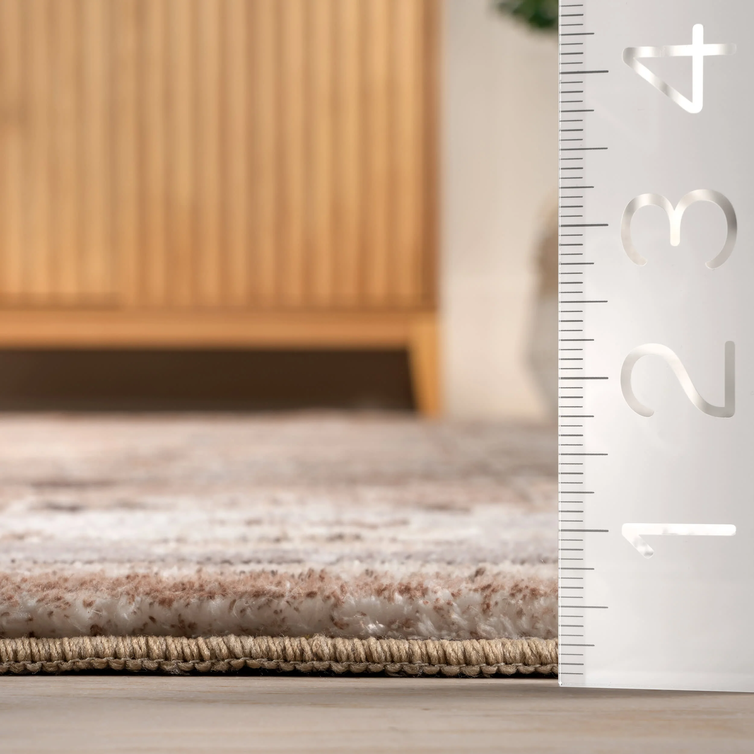 Erma Vintage Floral Medallion Washable Rug | Beige - Image 5