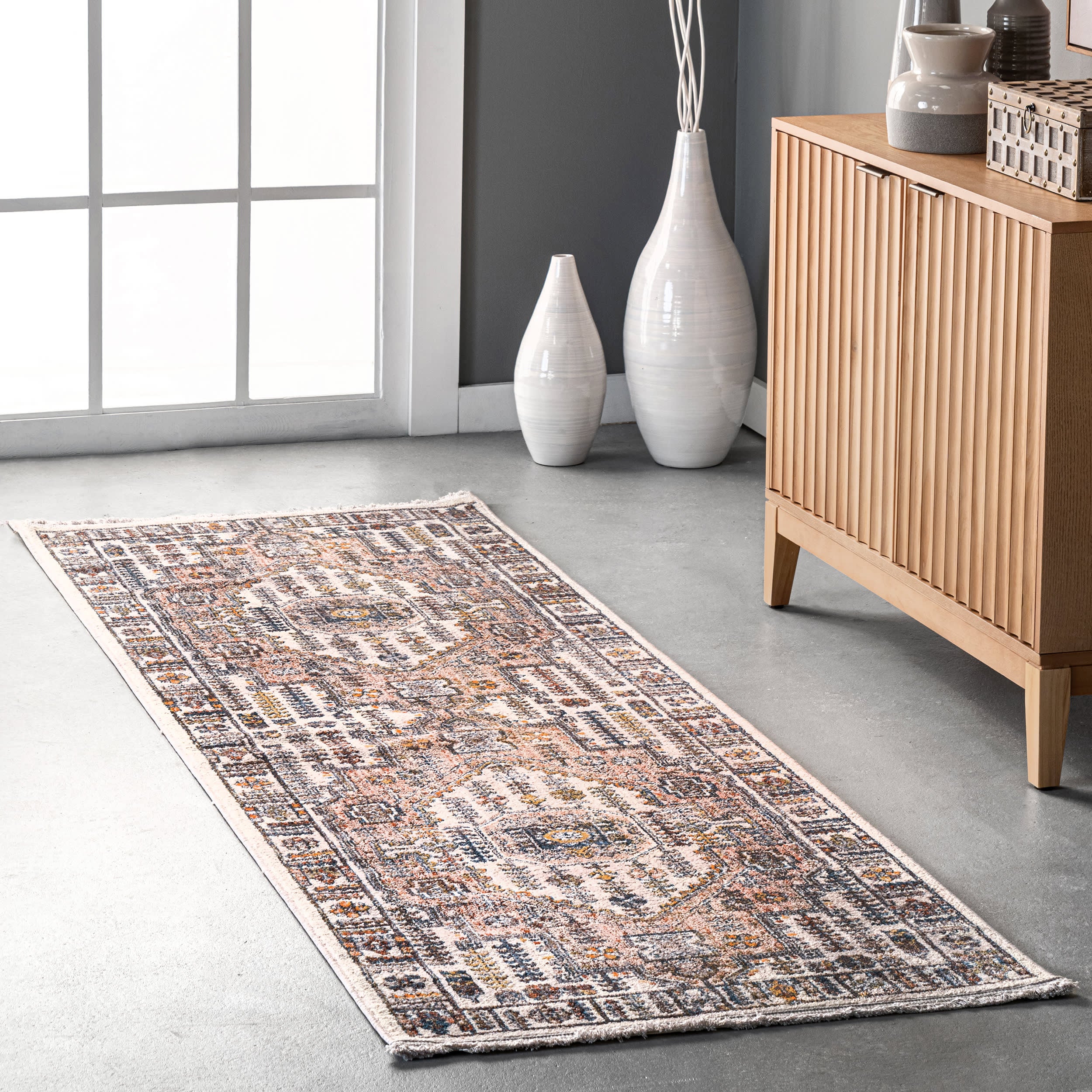 Essence Traditional Bordered Rug | Beige - Image 2