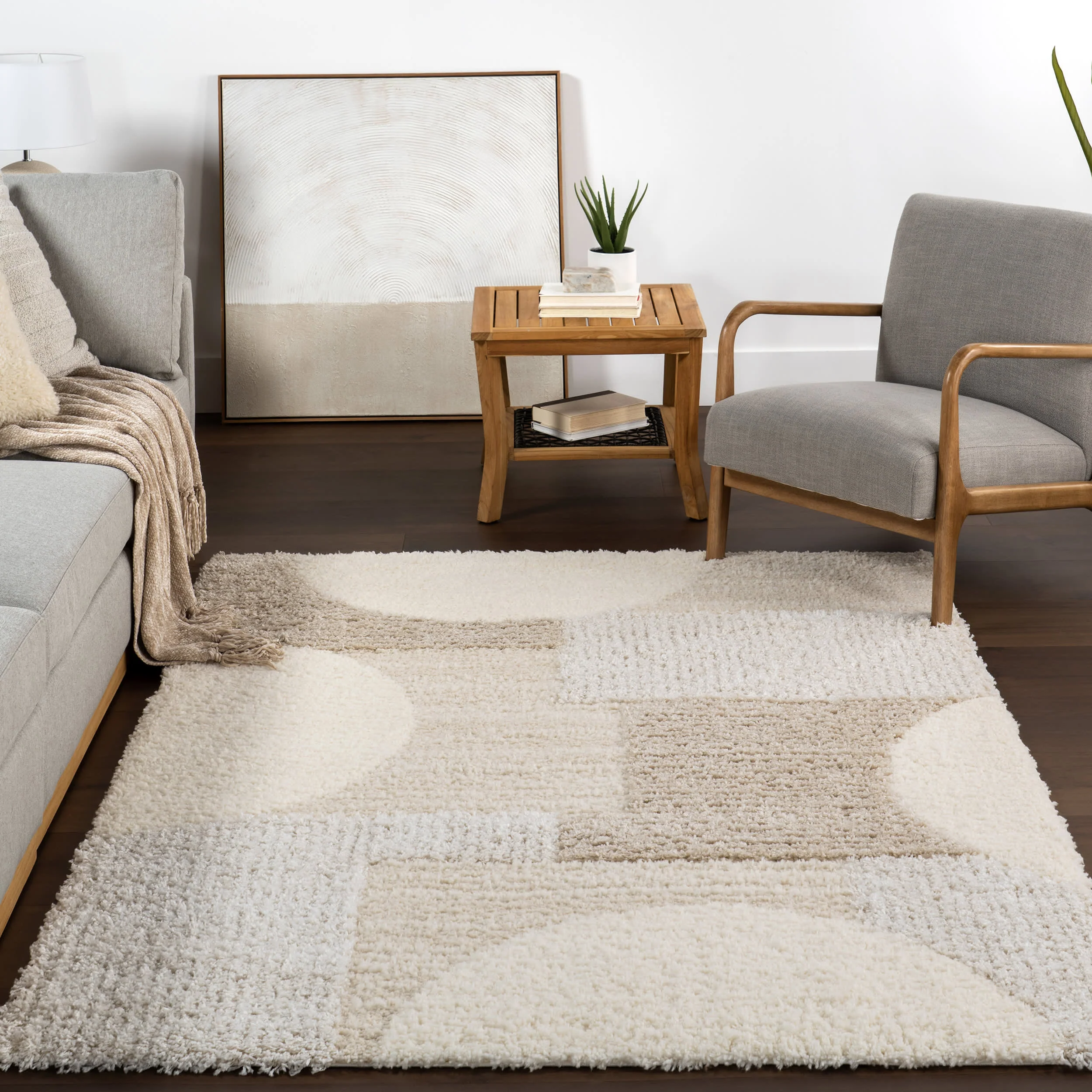 Essie Textured Arc Rug | Beige - Image 5