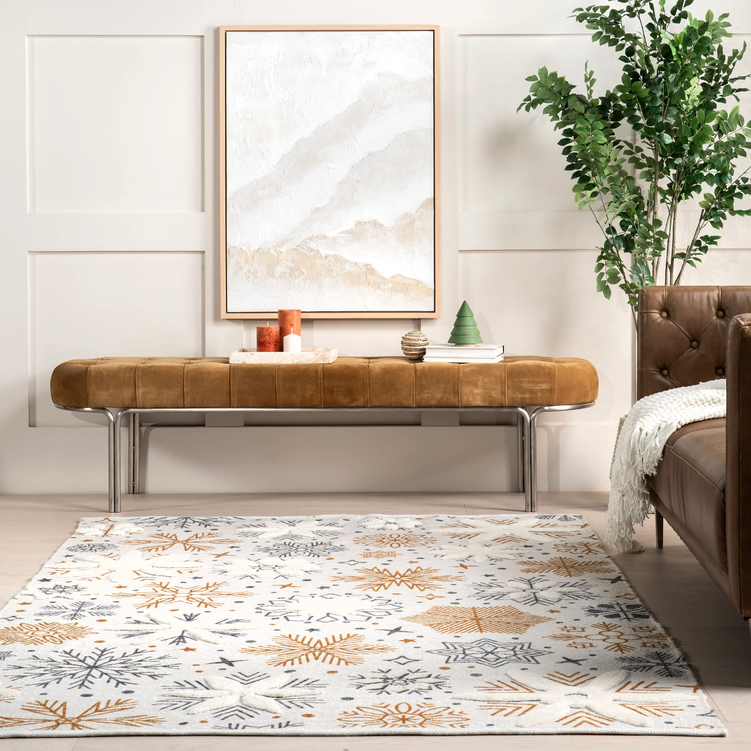 Eudora Snowflake Rug | White - Image 4