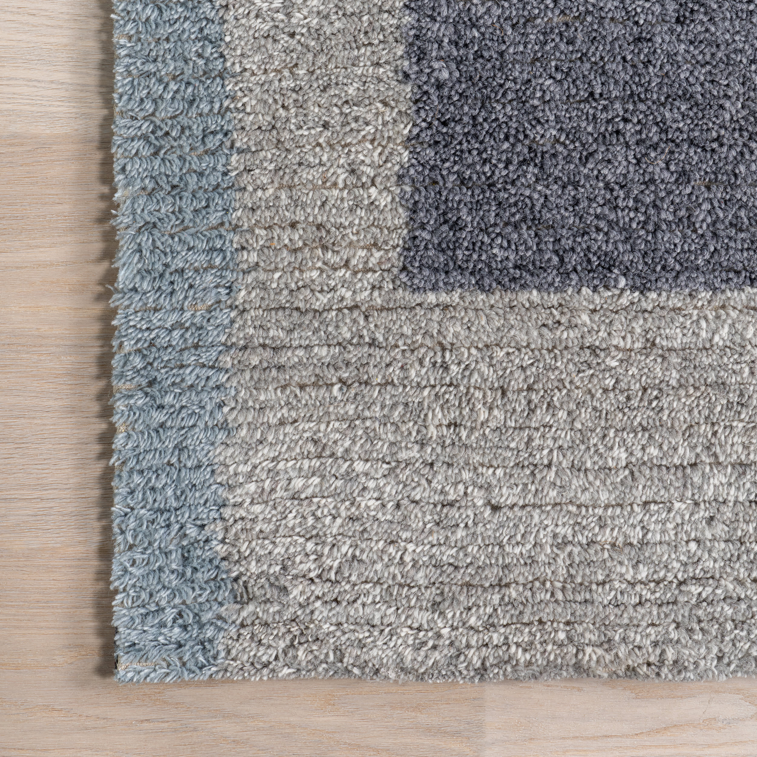 Eugene Colorblocked Wool Rug | Grey - Image 3