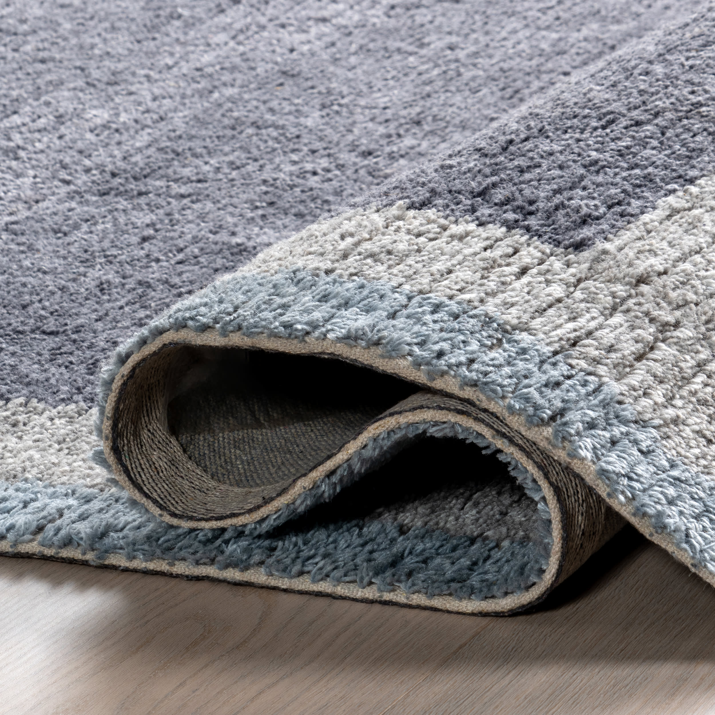 Eugene Colorblocked Wool Rug | Grey - Image 6