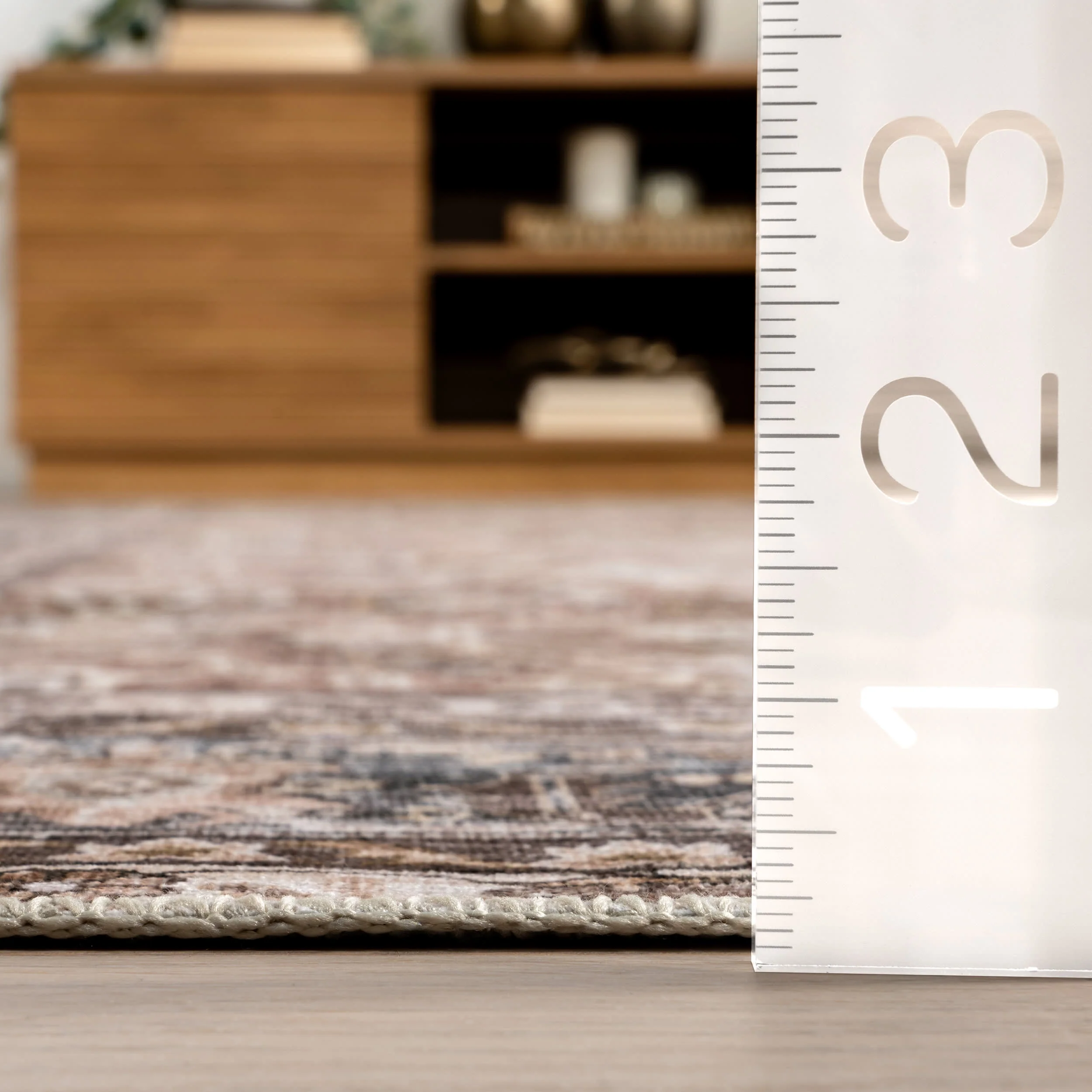 Eula Floral Spill Proof Washable Rug | Brown - Image 5