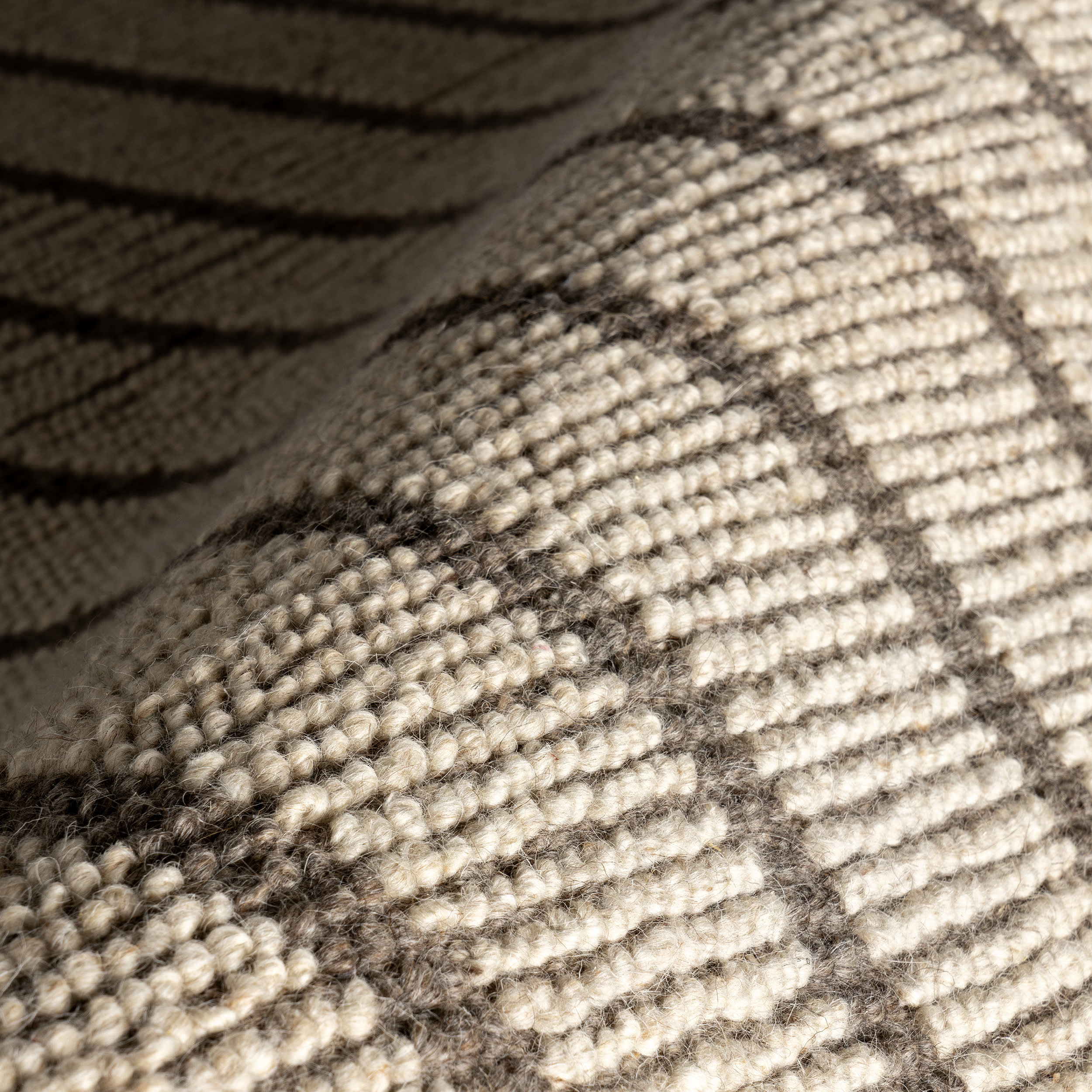 Eva Block Stripe Wool Blend Rug | Brown - Image 3